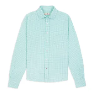 Comfort First Fit Cool Comfort Seersucker Shirt - Gingham Mint