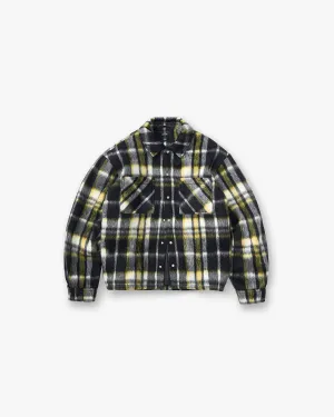 Button Down Design Textured Overshirt - Jet Black