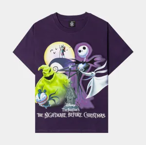 The Nightmare Before Christmas By Shoe Palace Characters Mens Short Sleeve Shirt (Purple/White) Sporty Comfort