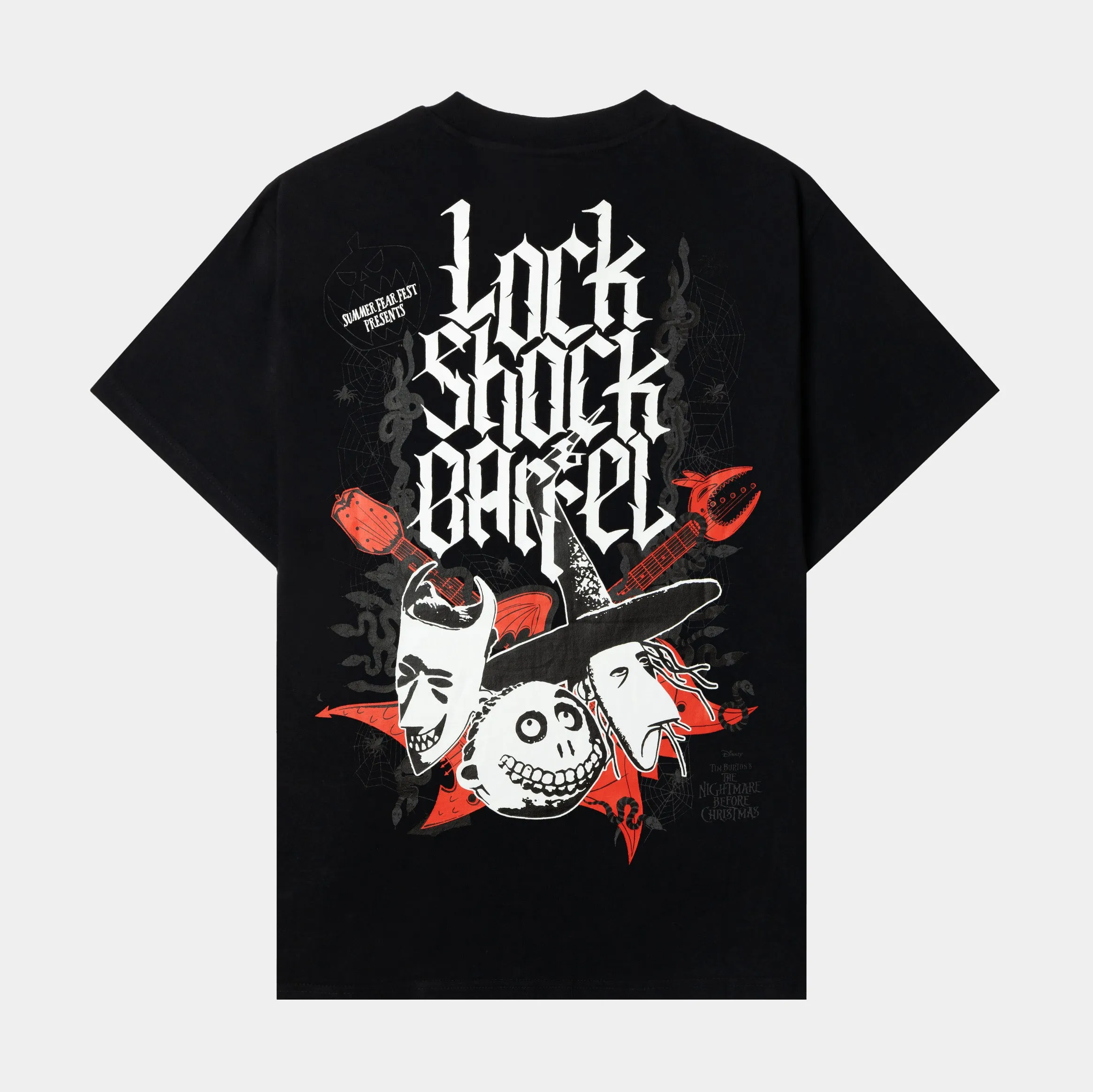 tall size The Nightmare Before Christmas By Shoe Palace Lock Shock Barrel Mens Short Sleeve Shirt (Black/White)