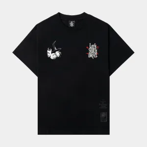 The Nightmare Before Christmas By Shoe Palace Lock Shock Barrel Mens Short Sleeve Shirt (Black/White) Low Profile Collar