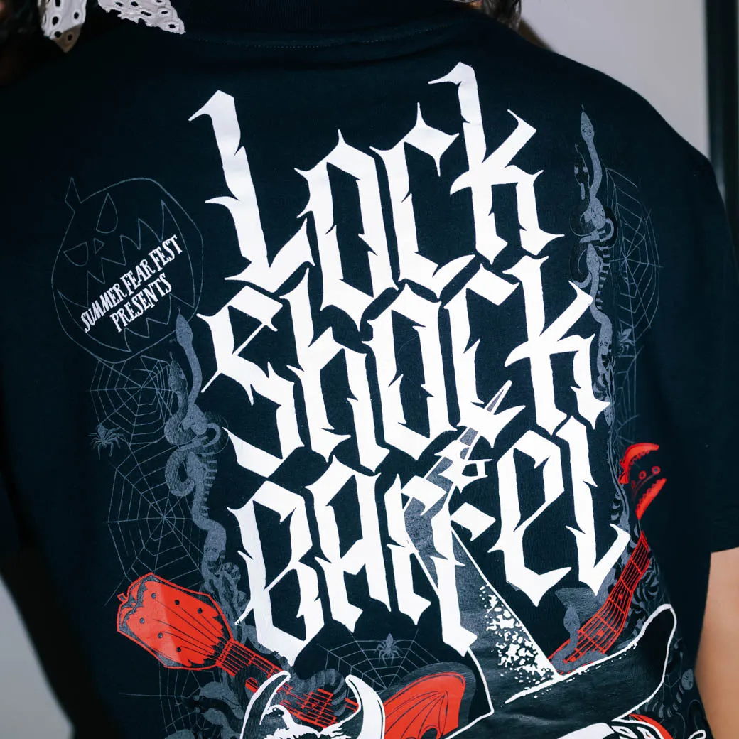 Recycled Polyester Blend The Nightmare Before Christmas By Shoe Palace Lock Shock Barrel Mens Short Sleeve Shirt (Black/White)