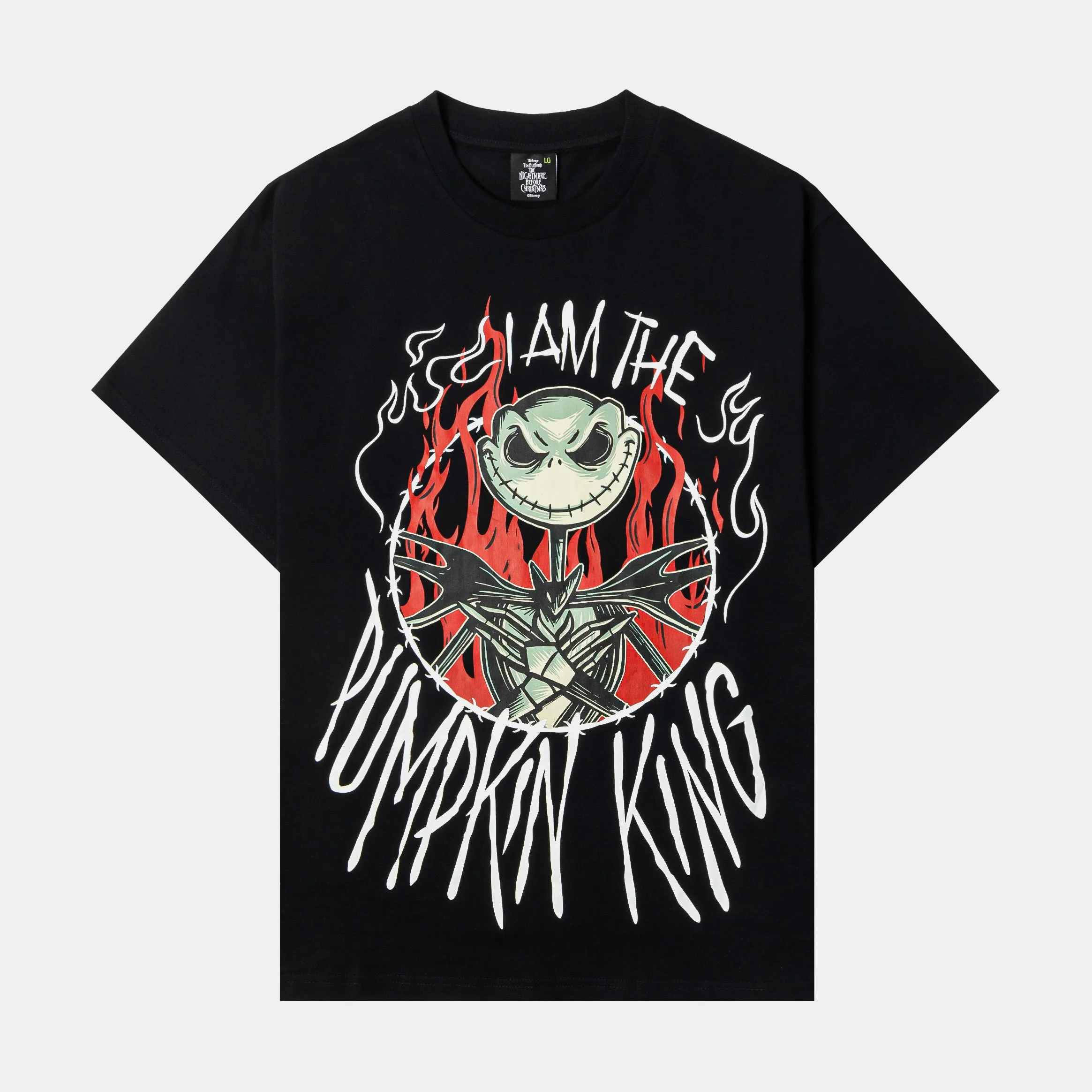 The Nightmare Before Christmas By Shoe Palace Pumpkin King Mens Short Sleeve Shirt (Black/Red) Street Comfort