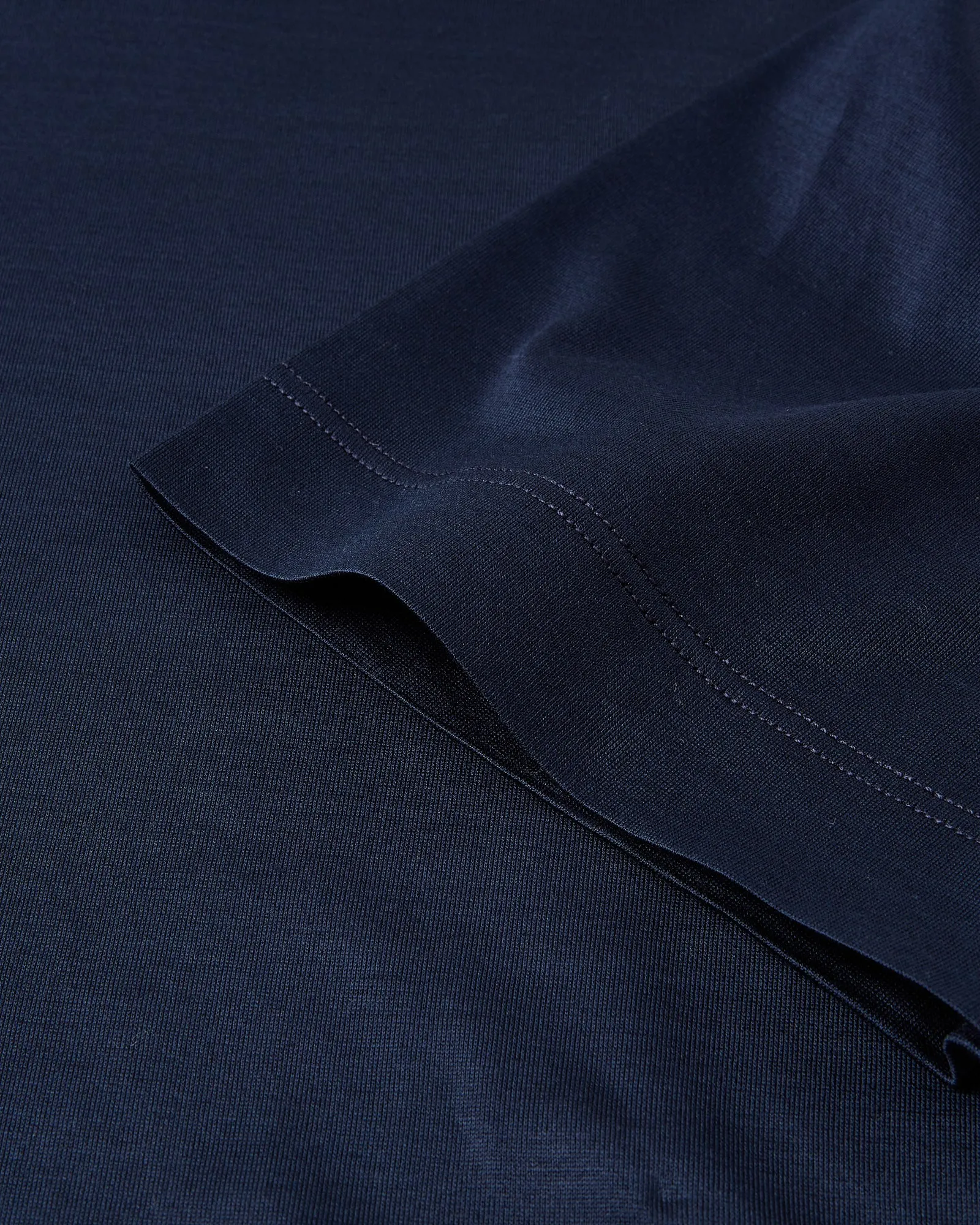 Breathable Layer Embroidered Canali Double Mercerised Short Sleeve T-shirt (Navy)