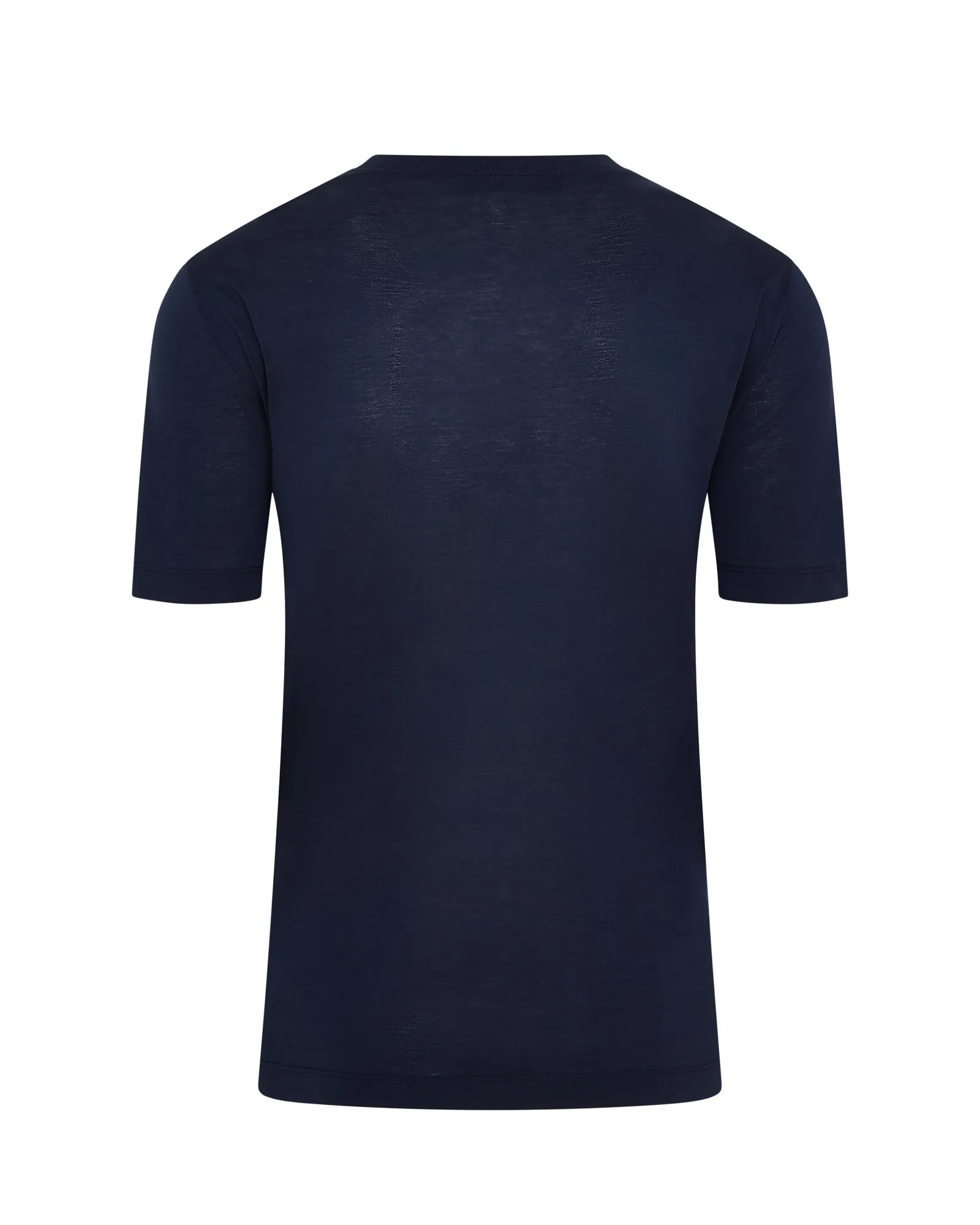 Active Layering Trendy Tops Canali Double Mercerised Short Sleeve T-shirt (Navy)