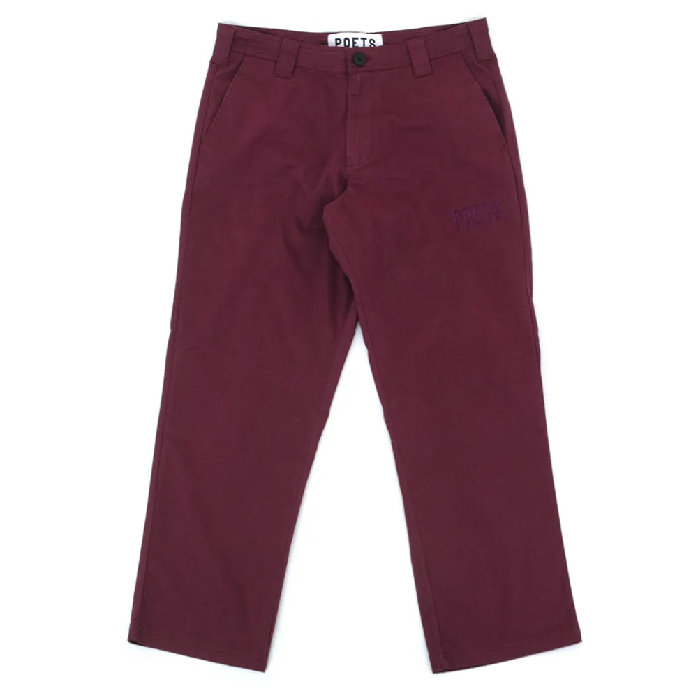 MoistureWicking Stay Flexible Byrne Pants (Burgundy)