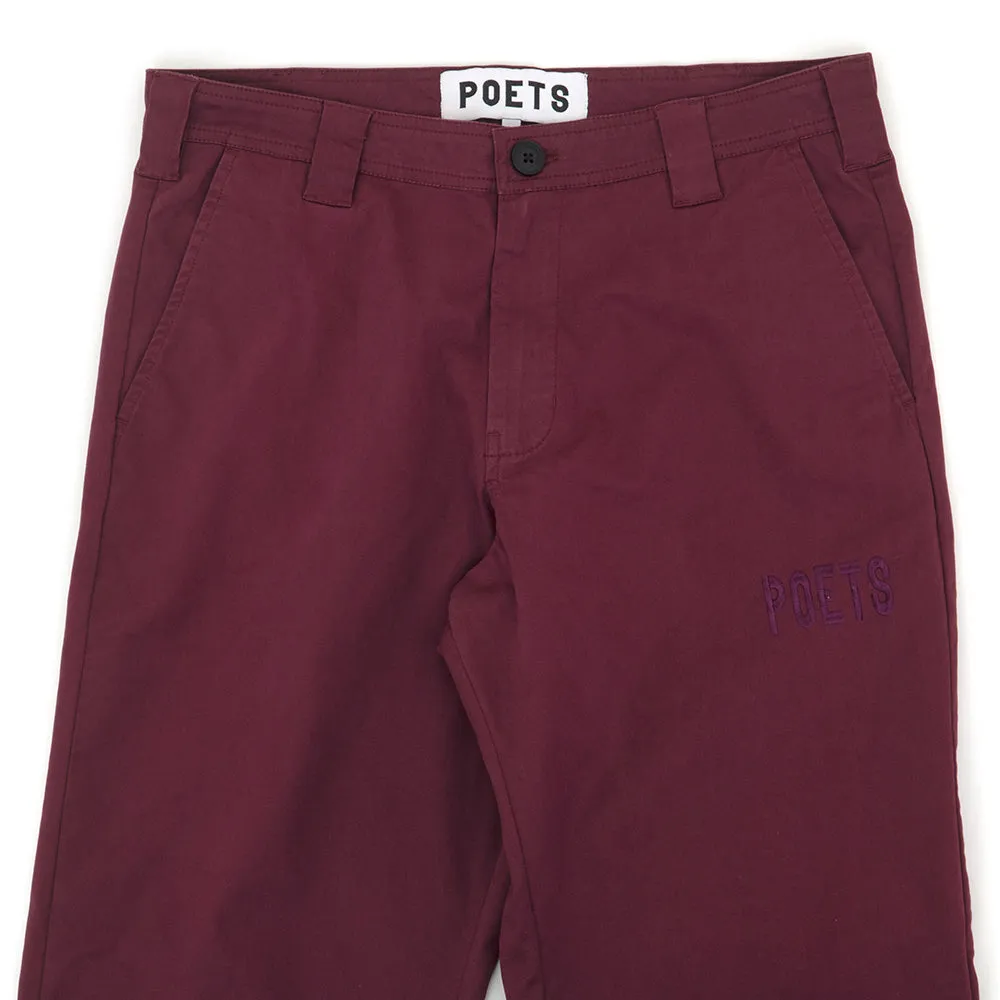 Mesh Lined Soft Fabric Byrne Pants (Burgundy)