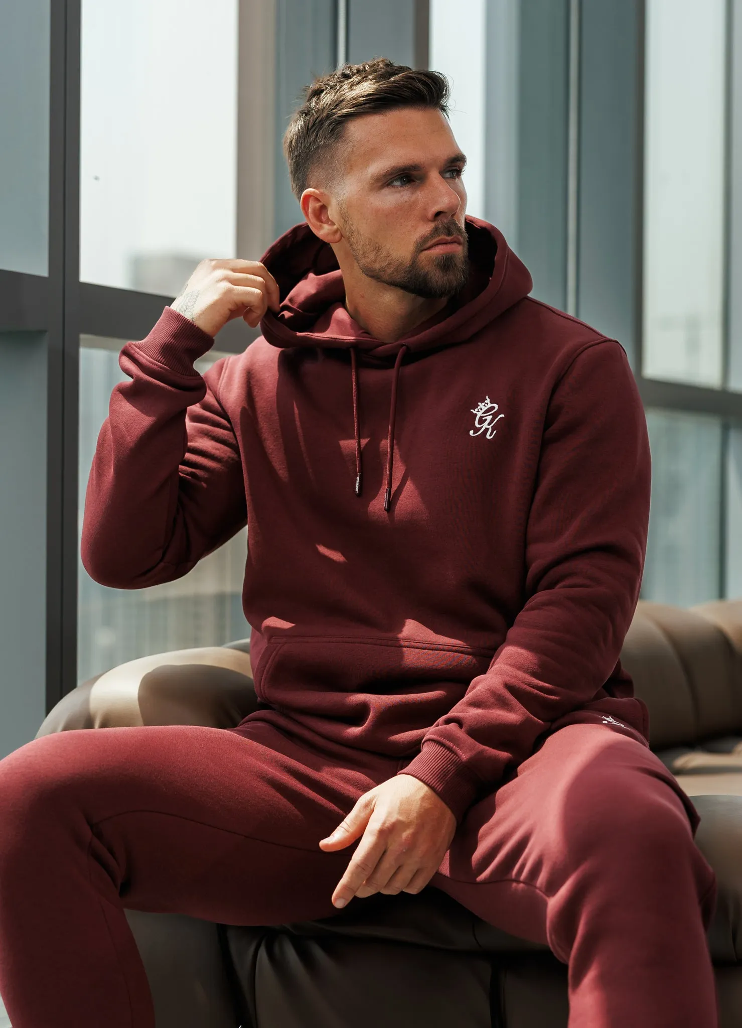 product pricing Graphic Design Gym King Fundamental Fleece Hood - Burgundy