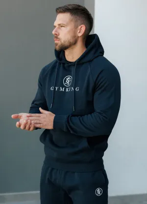 Gym King Pro Logo Hood - Navy product linen breathability Warm Hoodie