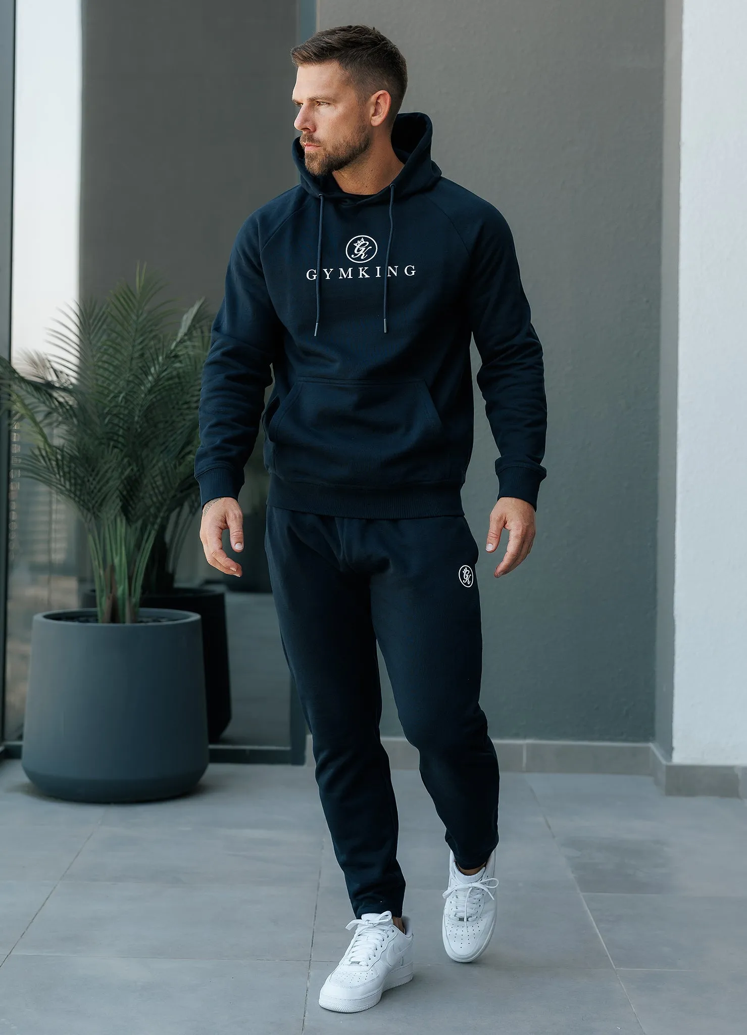 Outdoor Fit Gym King Pro Logo Hood - Navy