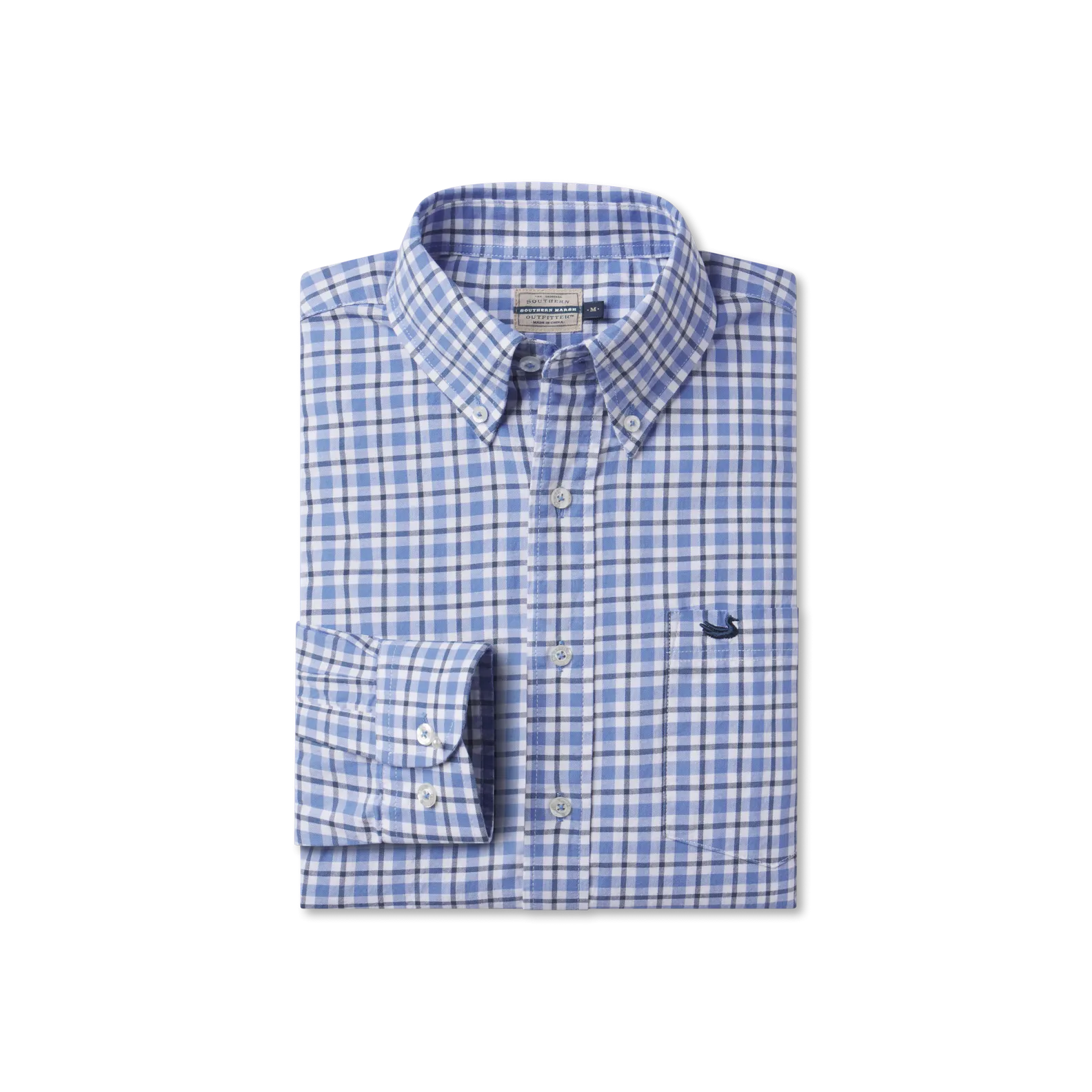 Oak Grove Washed Gingham Dress Shirt Mesh Insert Minimalist Fit