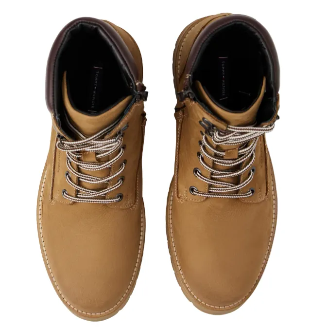 Tommy Hilfiger Mens Boot FM0FM05563 GWJ Desert Khaki Ankle Coverage