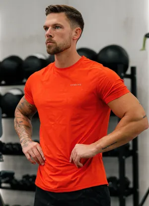 Gym King Debossed Camo Tee - Flame Orange Floral Print Sleek Layer