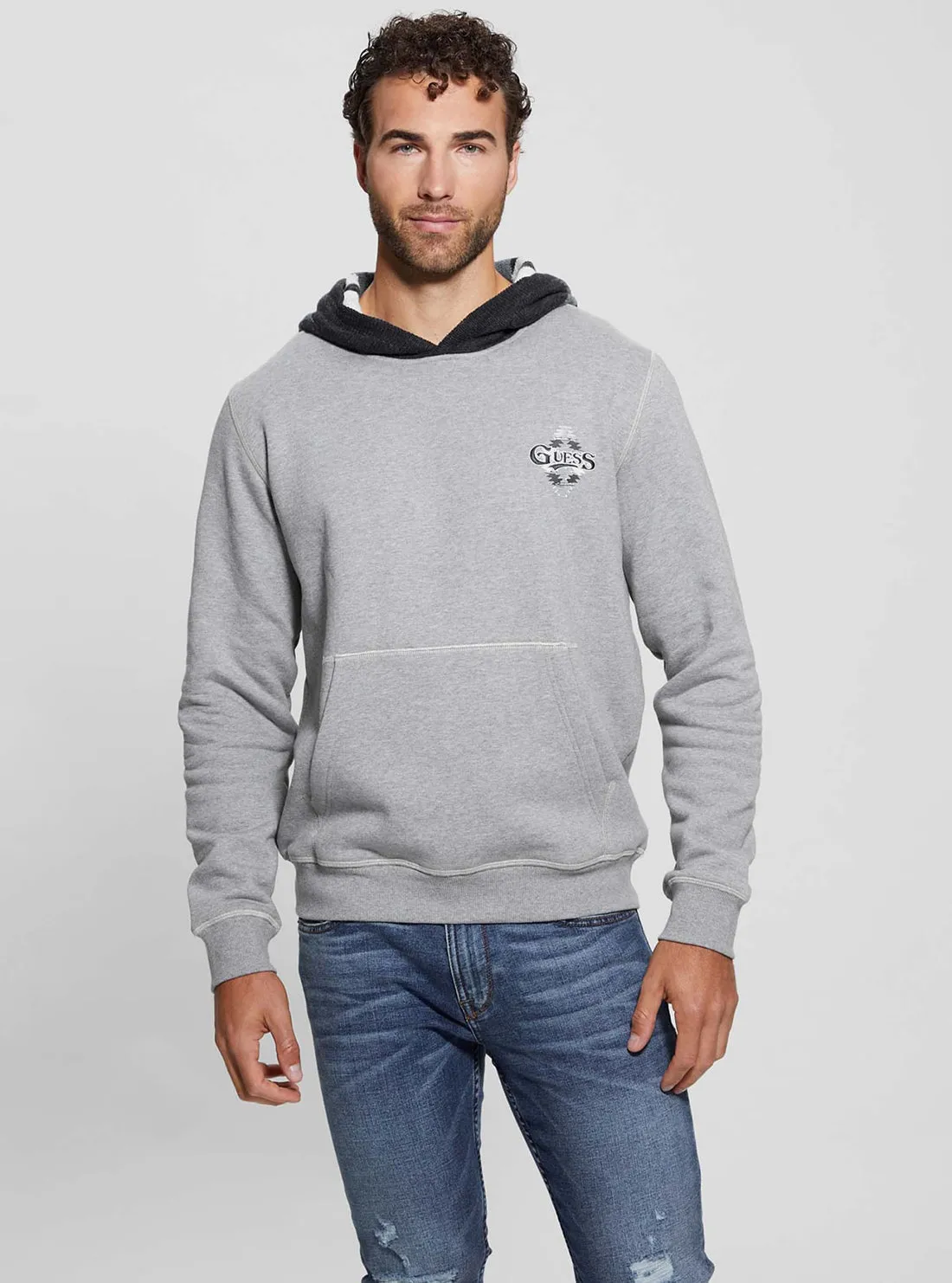 Grey Contrast Hoodie Jumper Trendy Vibes product personalized touch