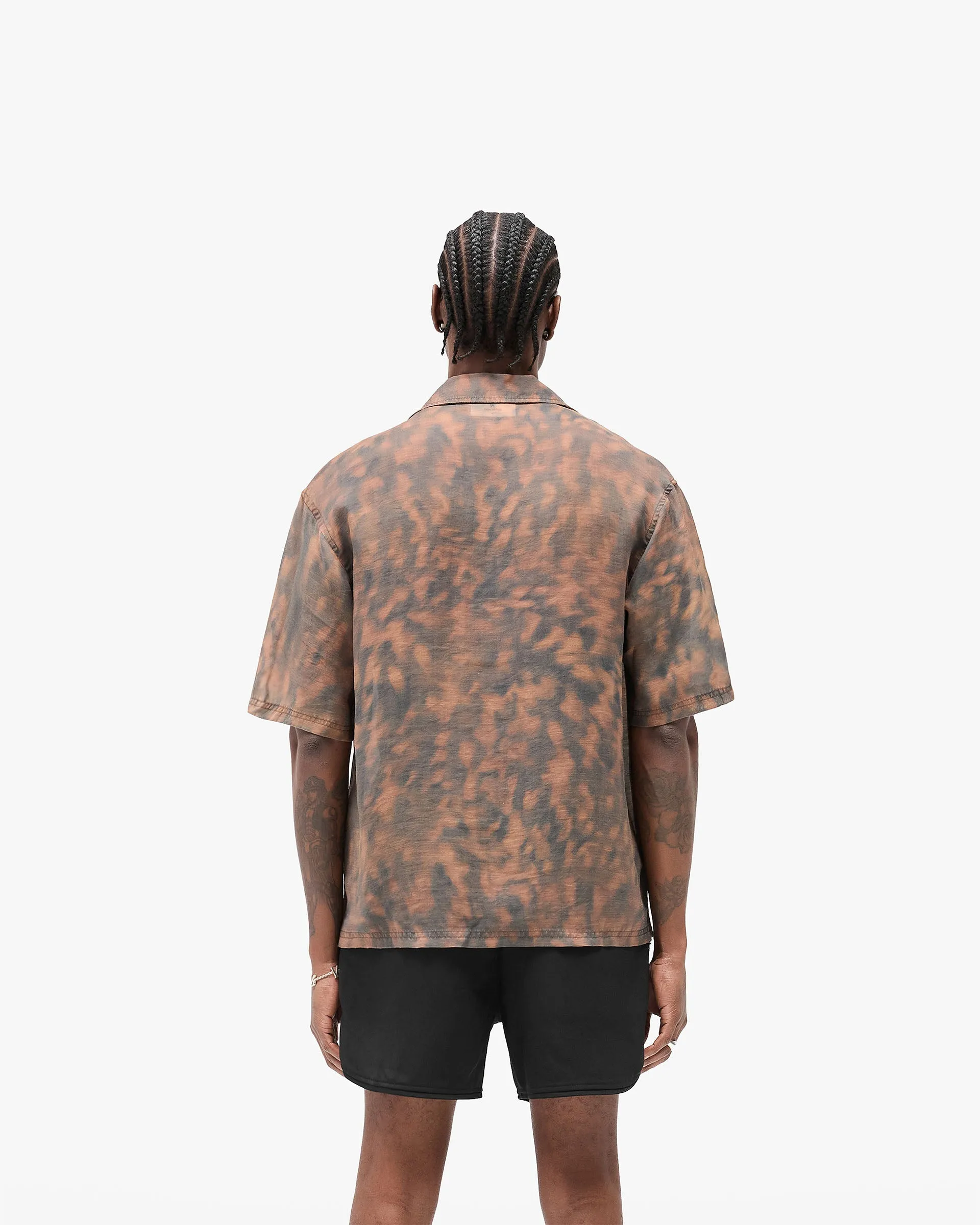 Tortoise Print Shirt - Brown Functional Design Solid Hue