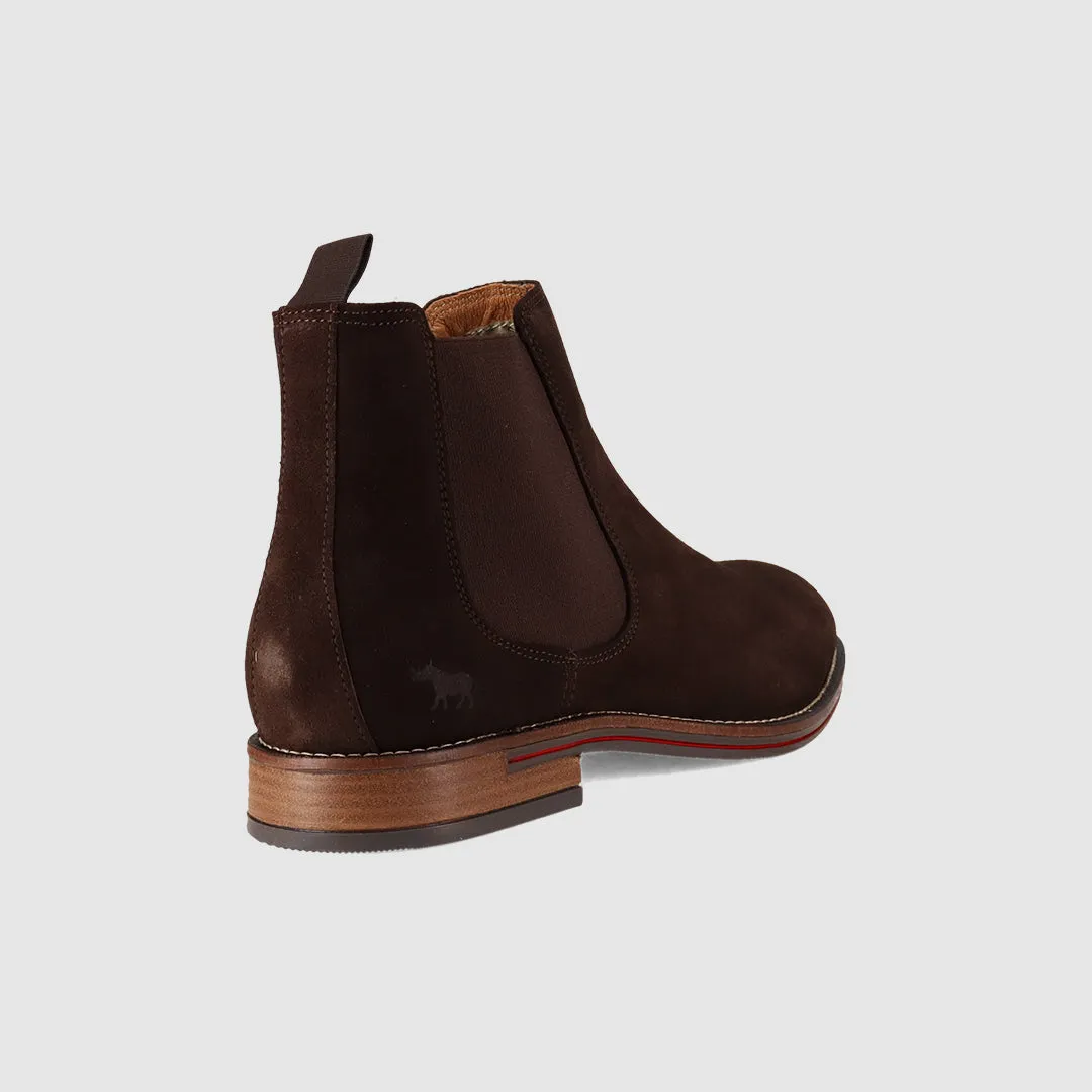 Winner Chelsea Boots Dark Brown Suede Non Compression Fit pack light