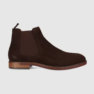 Ventilation Perforations Winner Chelsea Boots Dark Brown Suede