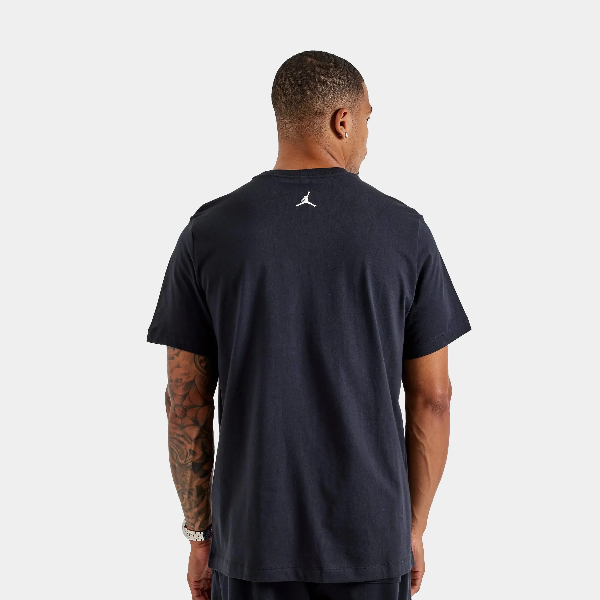 Casual Essential Wear Breathable knit Air Jordan 23 Graphic Mens Short Sleeve Shirt (Black/White)