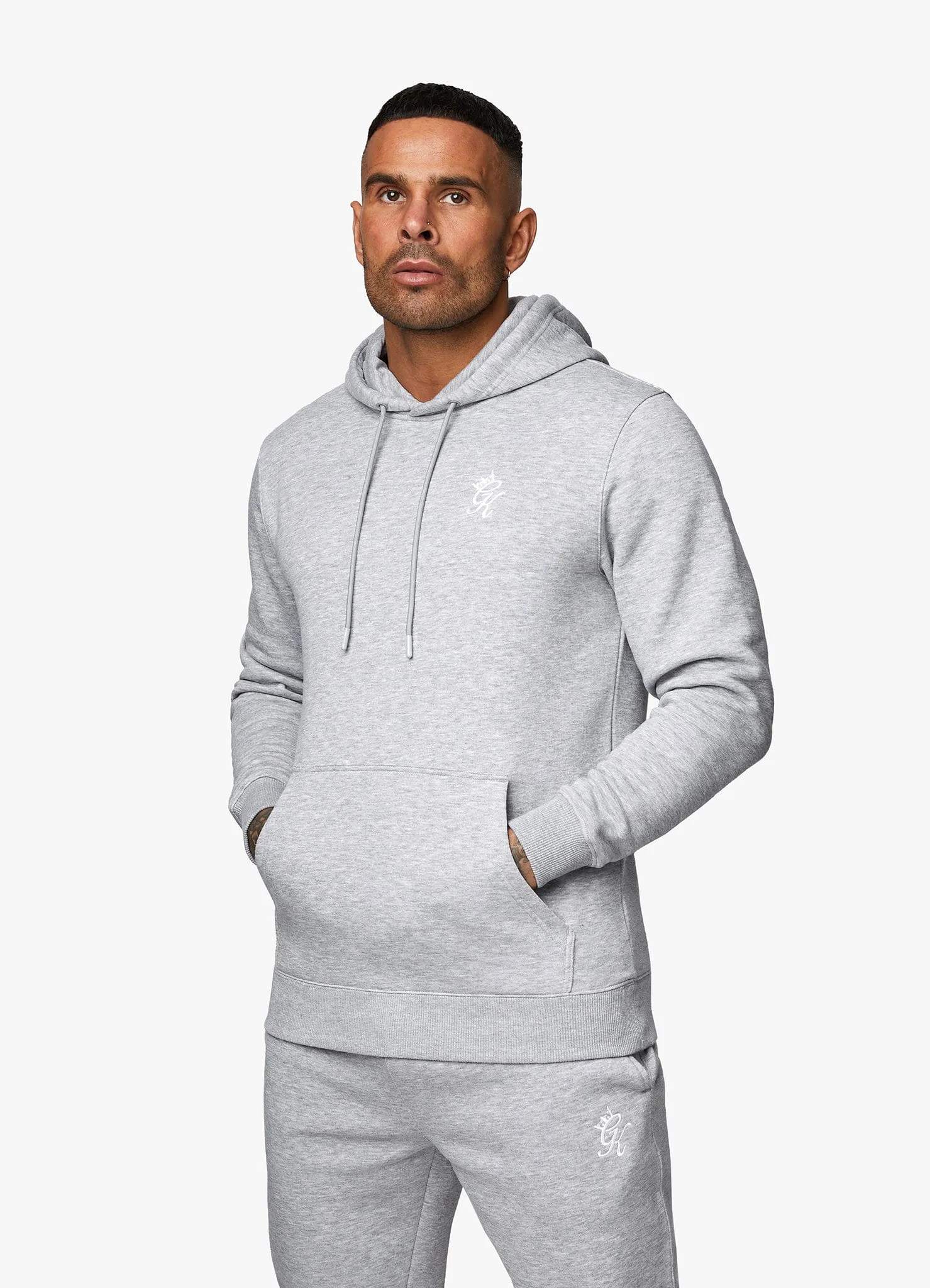 Gym King Fundamental Fleece Hood - Grey Marl Easy Layering