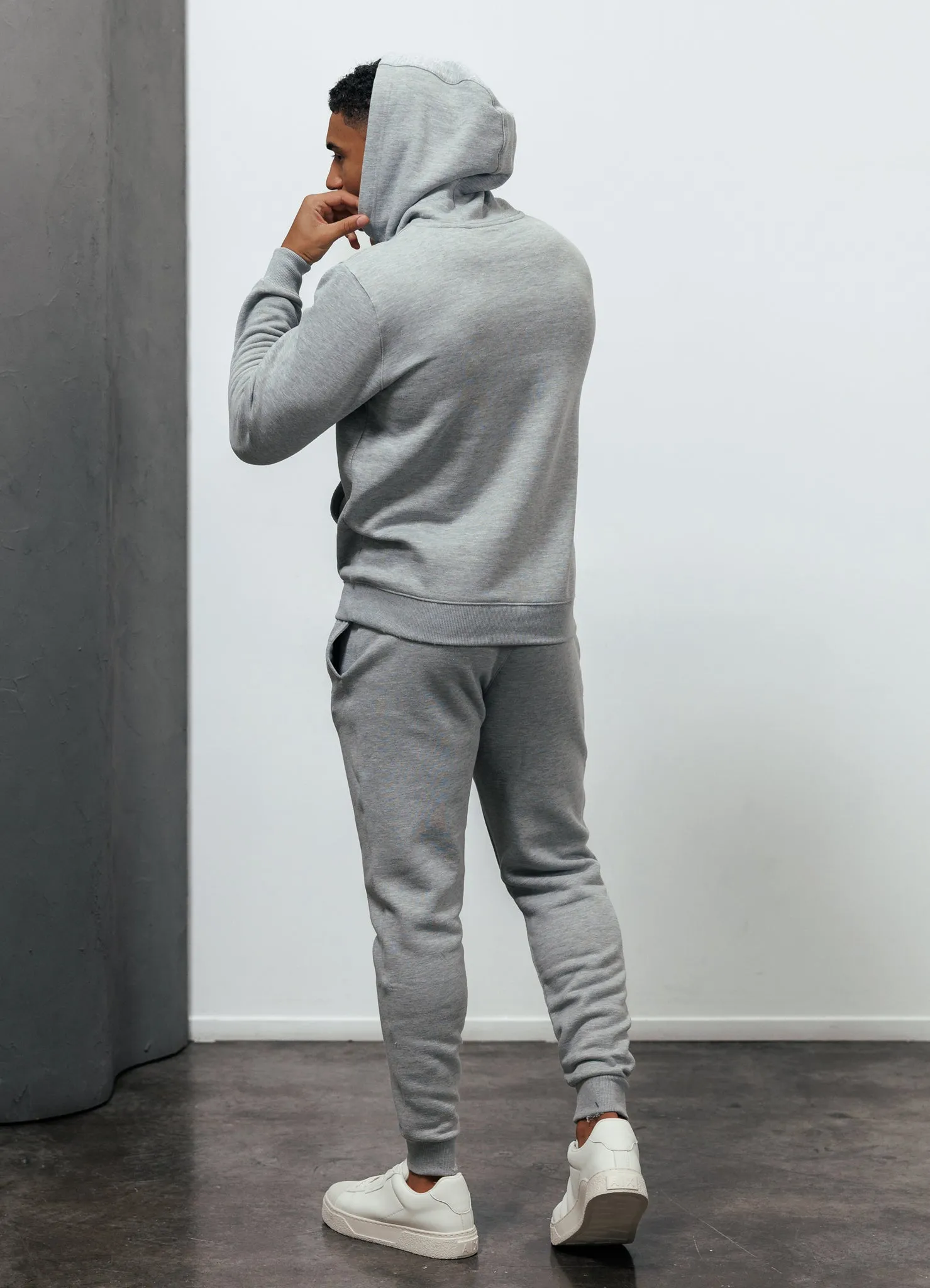 Gym King Fundamental Fleece Hood - Grey Marl Street Style Vibe