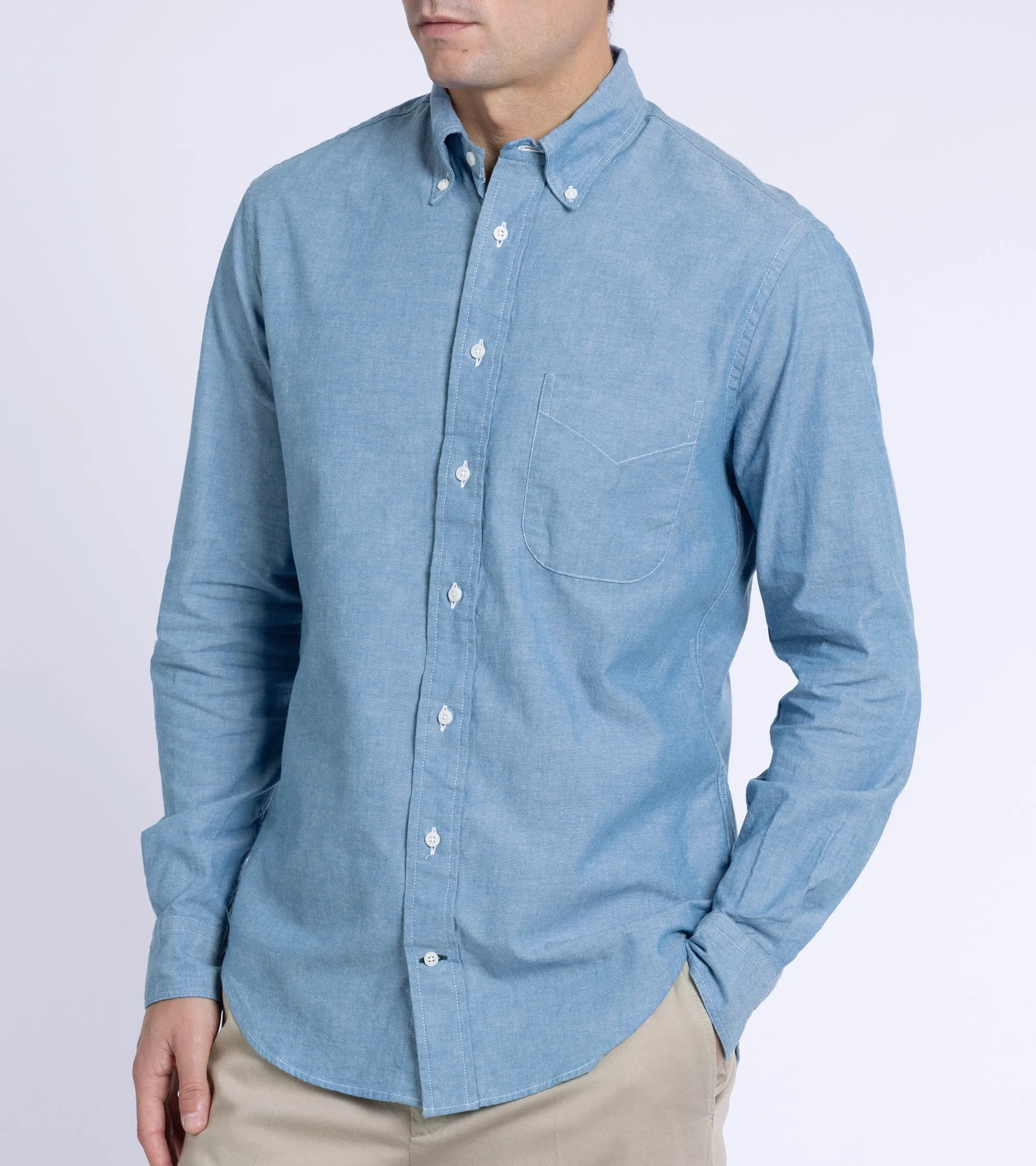 Classic Wear Gitman Vintage Chambray Shirt: Blue