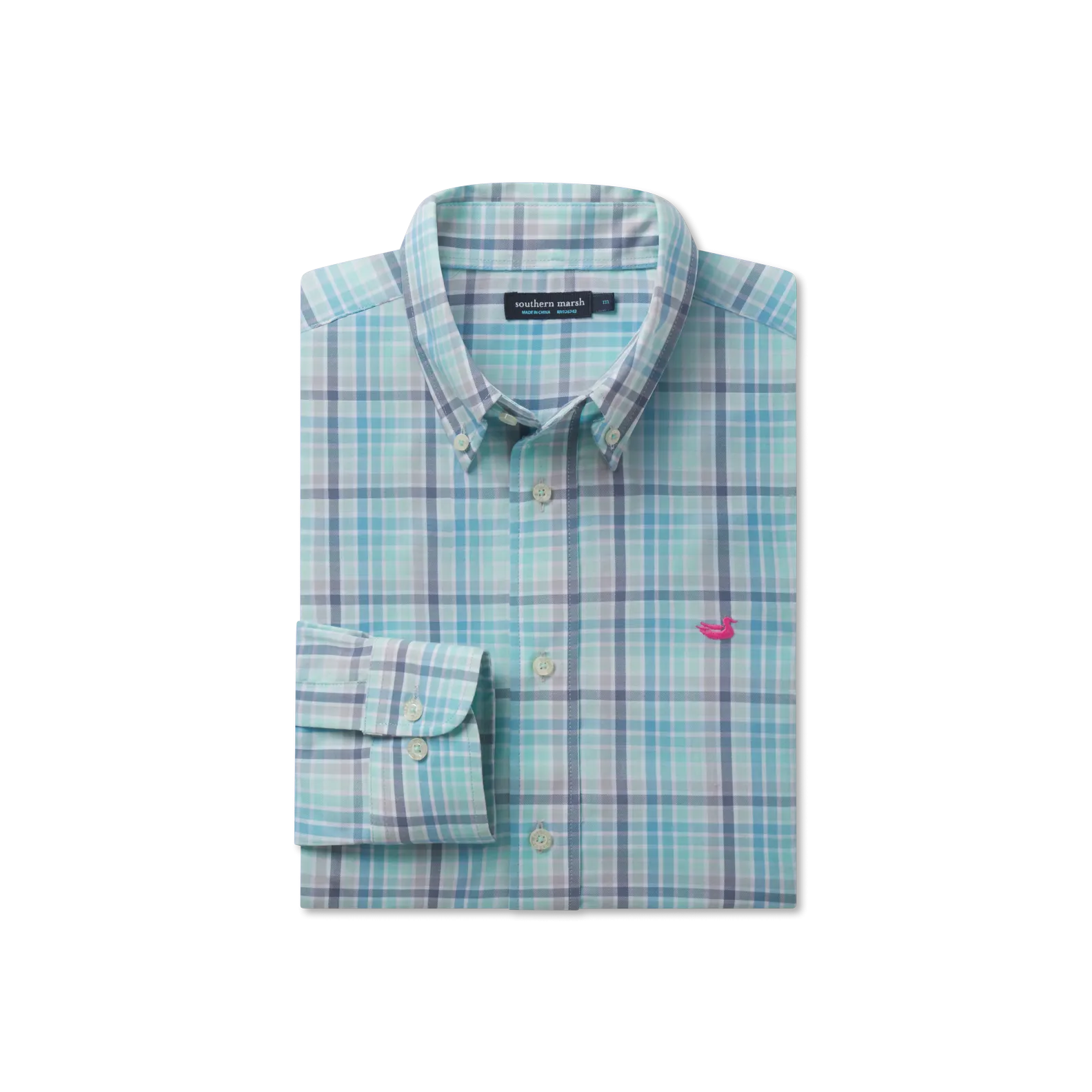 No Slip Shoulder Grip Mansur Windowpane Dress Shirt