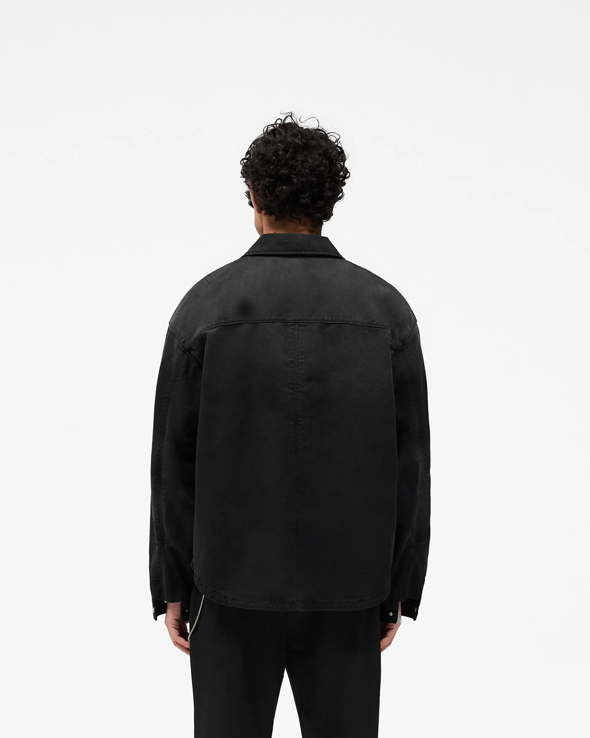 Cotton Zip Through Shirt - Black Unisex Choice