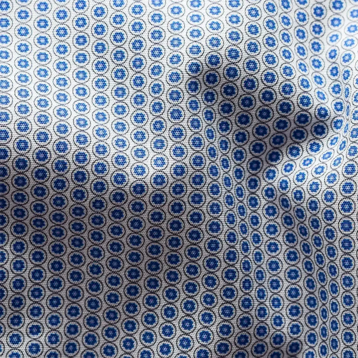 Loose style Workwear Ready Eton - Contemporary Fit Circle Print Shirt in Blue