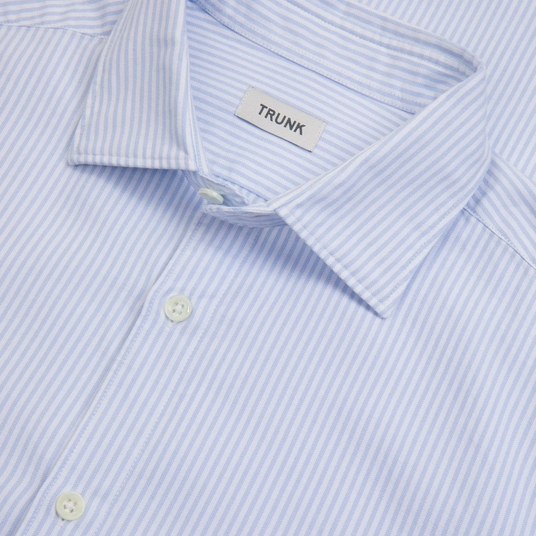 Trunk Austin Cotton Stripe Oxford Shirt: Light Blue Timeless Classic