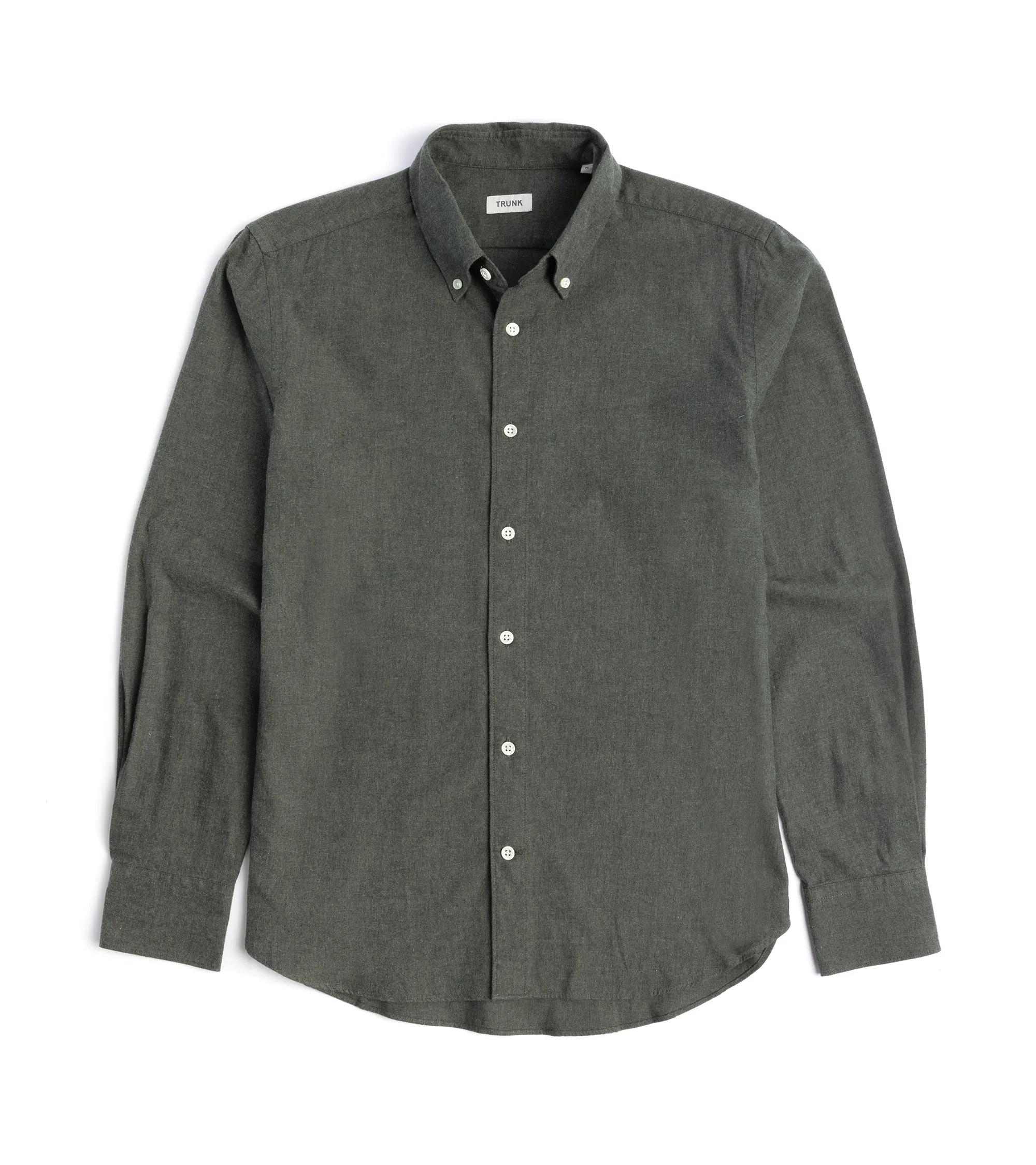 Adjustable Hem Trunk Eldon Cotton Flannel Shirt: Olive