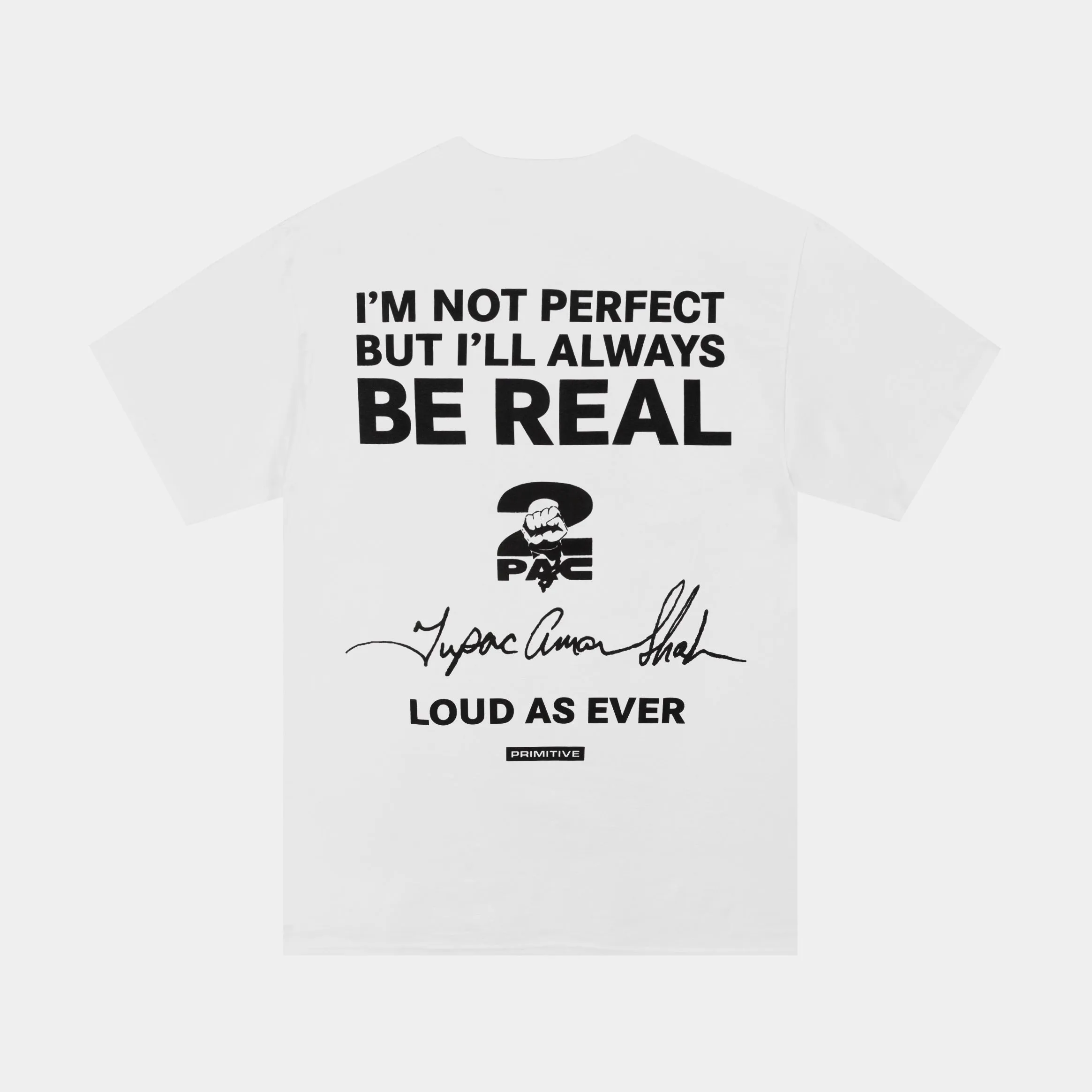 Cozy Layering Tupac Truth Mens Short Sleeve Shirt (White/Black)