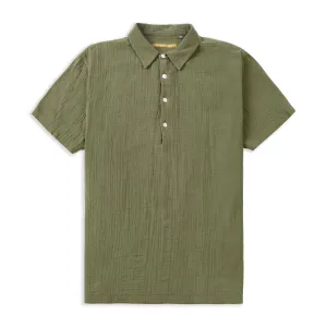 Simple Layer Everyday Look Pop Over Short Sleeve Morton Shirt - Green