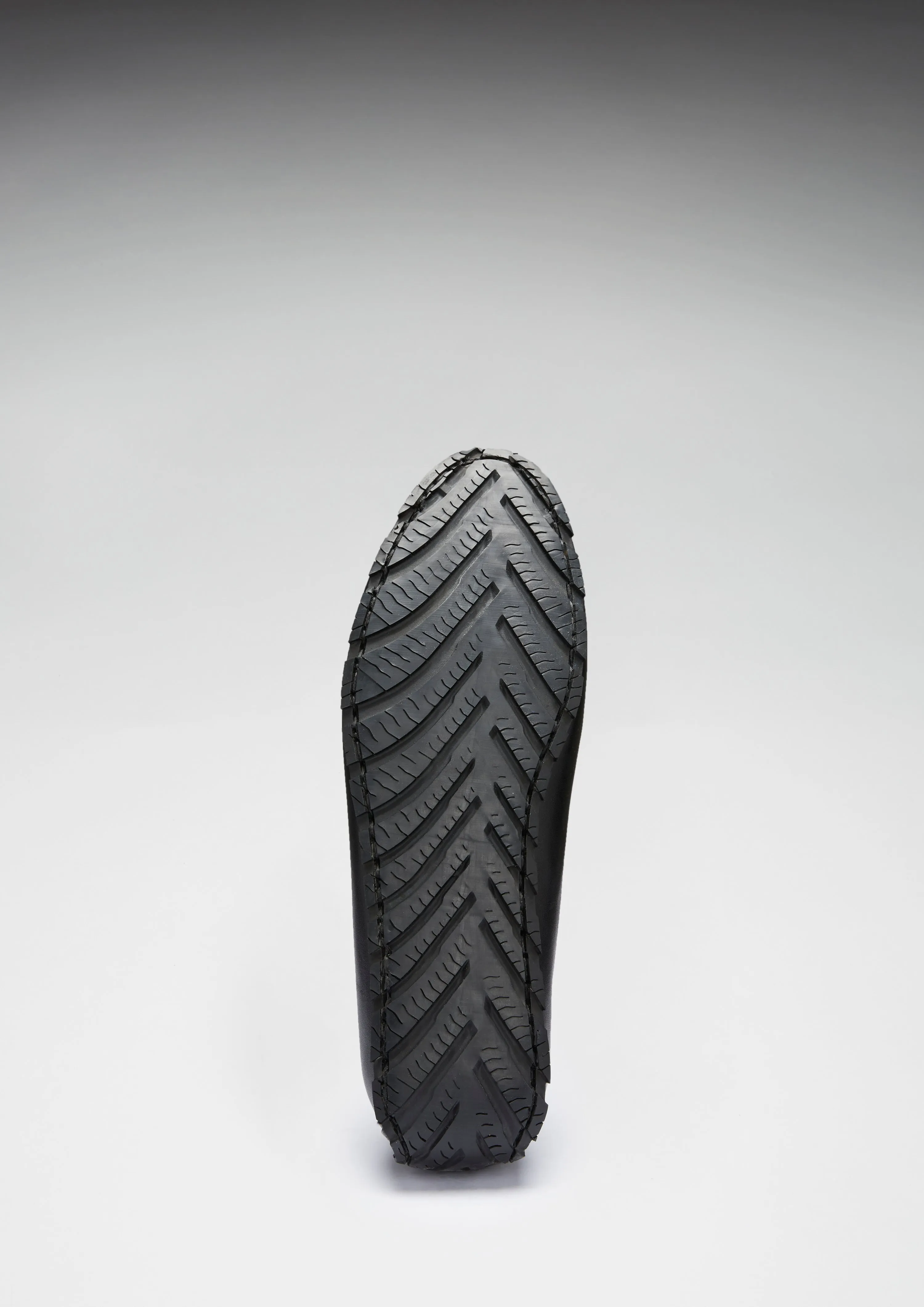 Ground Neat Tyre Sole Penny Driving Loafers, black leather