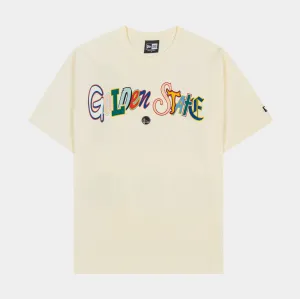 Timeless and Chic Subtle Details Golden State Warriors Life Graphic Mens Short Sleeve Shirt (Beige/Multi)