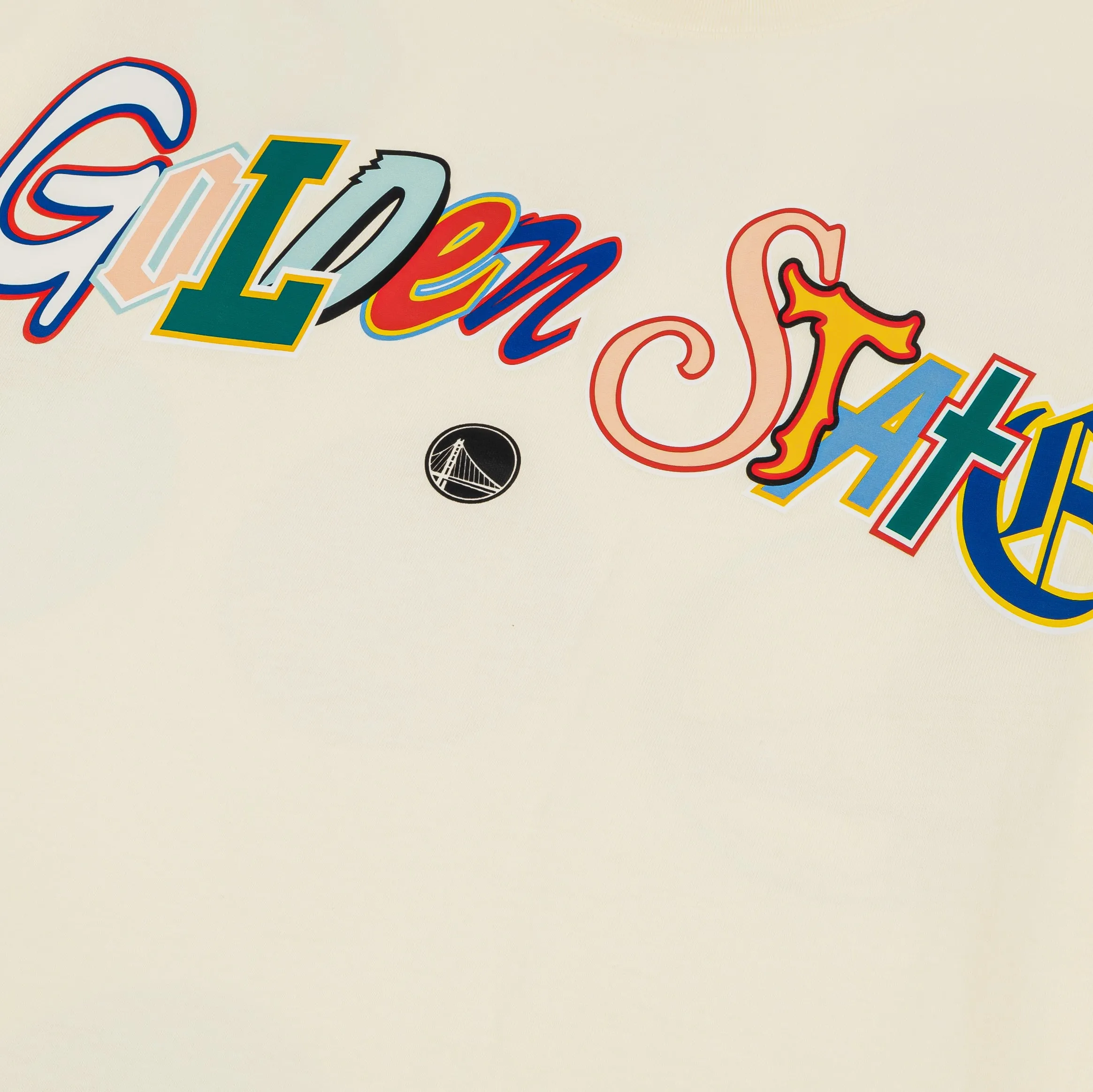 Fashion Layering Golden State Warriors Life Graphic Mens Short Sleeve Shirt (Beige/Multi)