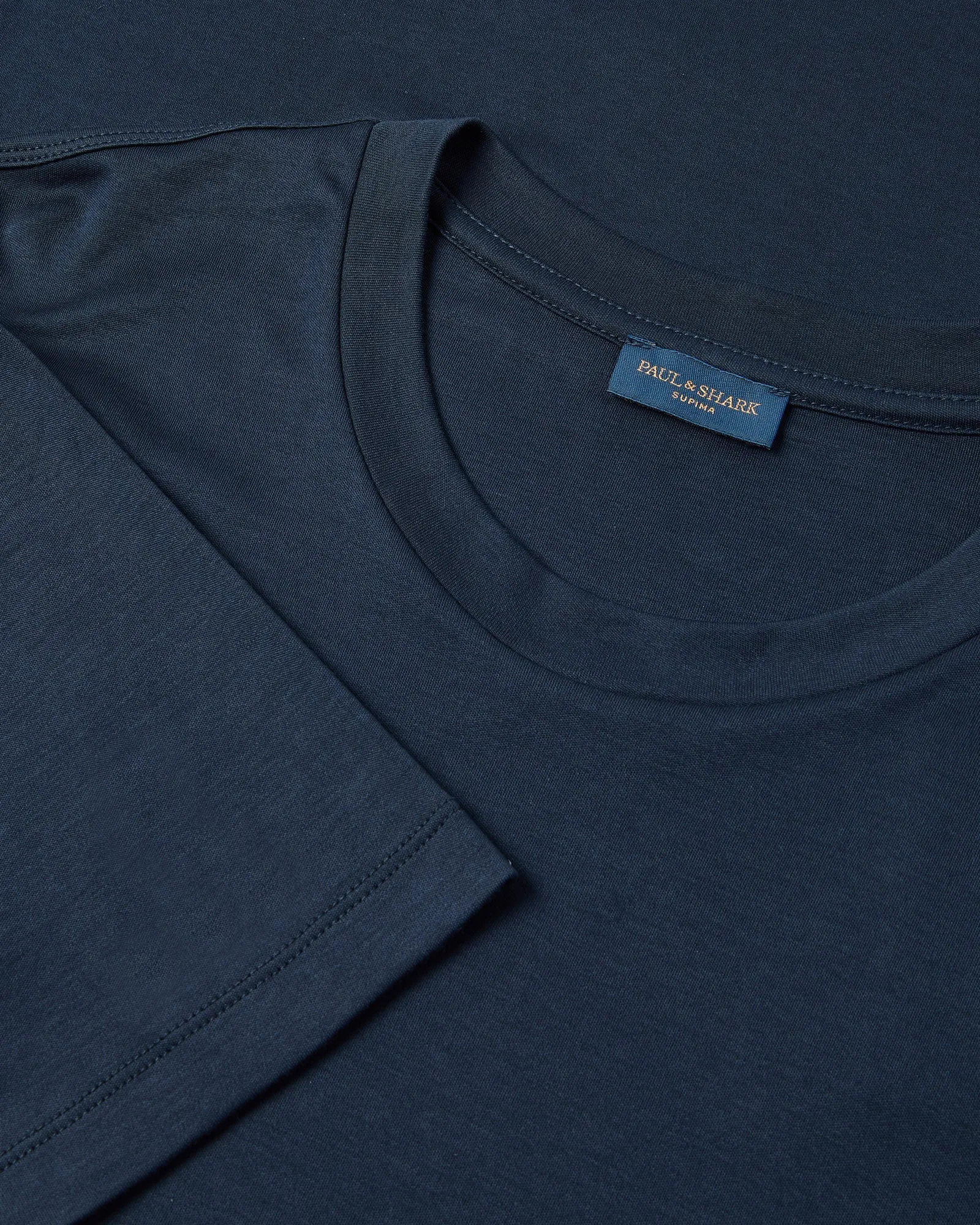 Durable Colorfast Finish Paul & Shark Supima? Cotton Fin Embroidery Short Sleeve T-shirt (NAVY)