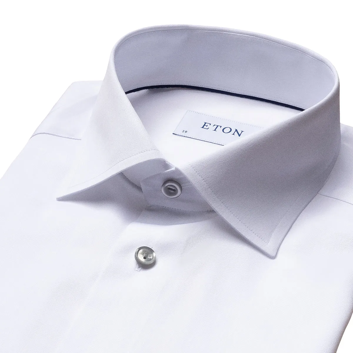 Eton - Slim Fit Grey Button Shirt in White Limited Edition