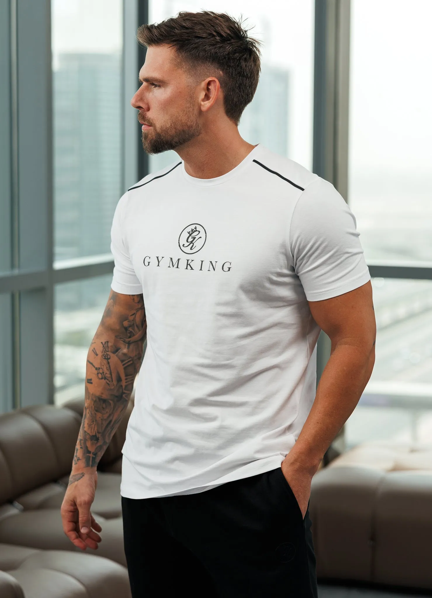 Soft Cotton Feel Gym King Pro V2 Tee - White