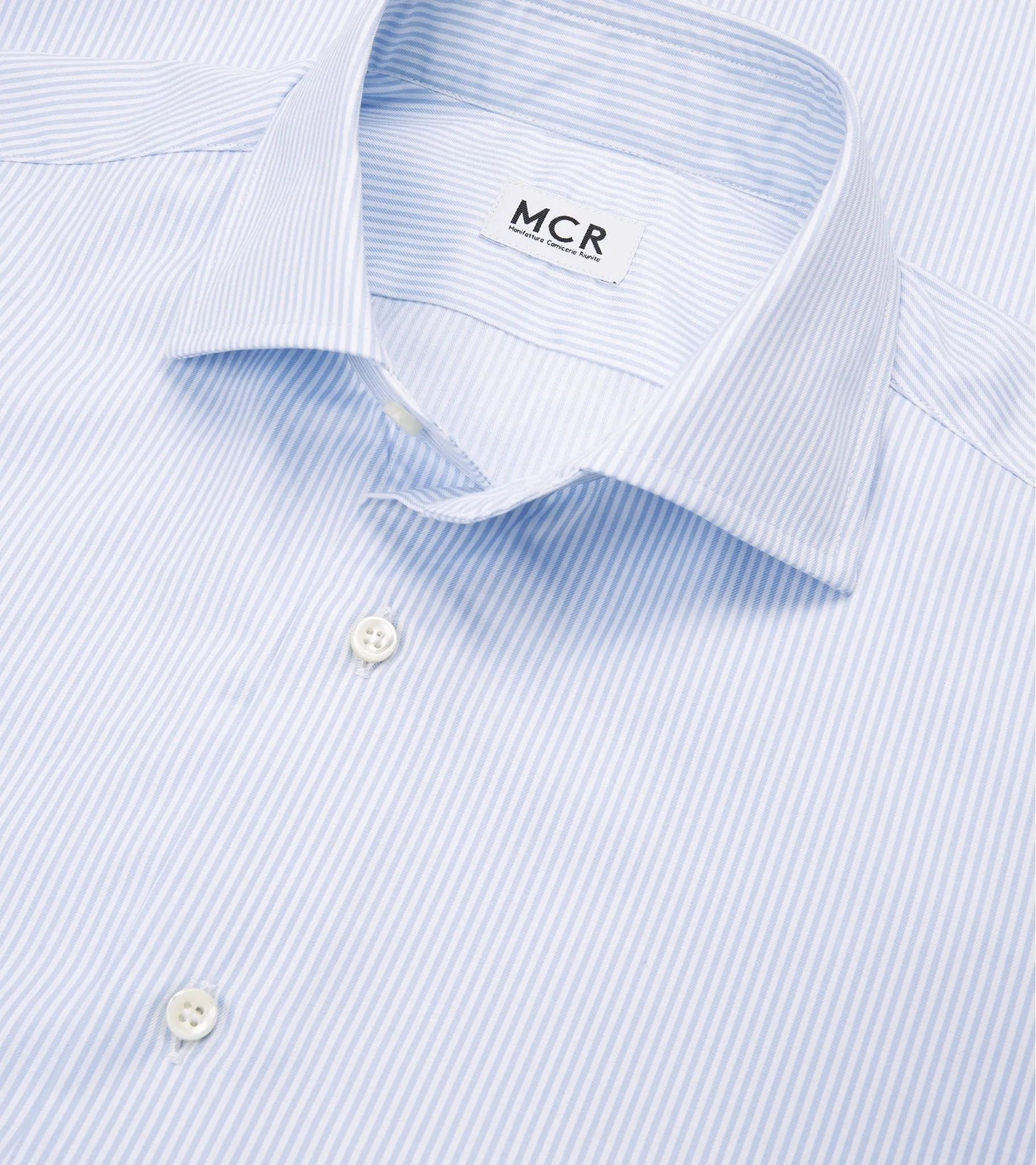 Subtle design Exclusive Collection MCR Slim Twill Striped Shirt: Light Blue
