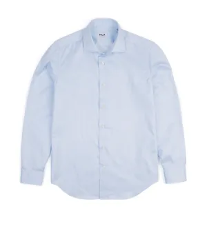 Chic Wardrobe MCR Slim Twill Striped Shirt: Light Blue