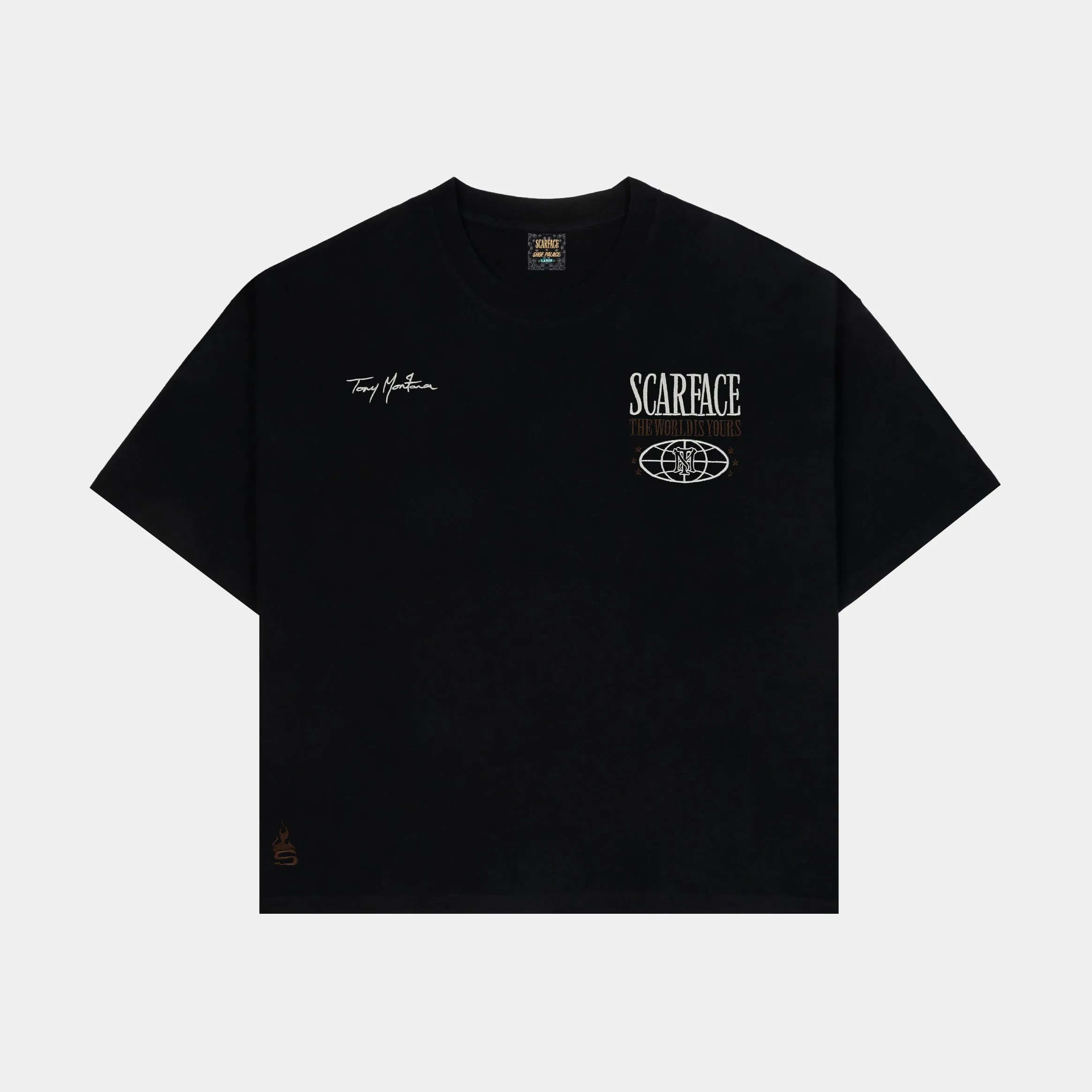 SP x Scarface Vengeance Mens Short Sleeve Shirt (Black/Taupe) Lint Resistant Surface