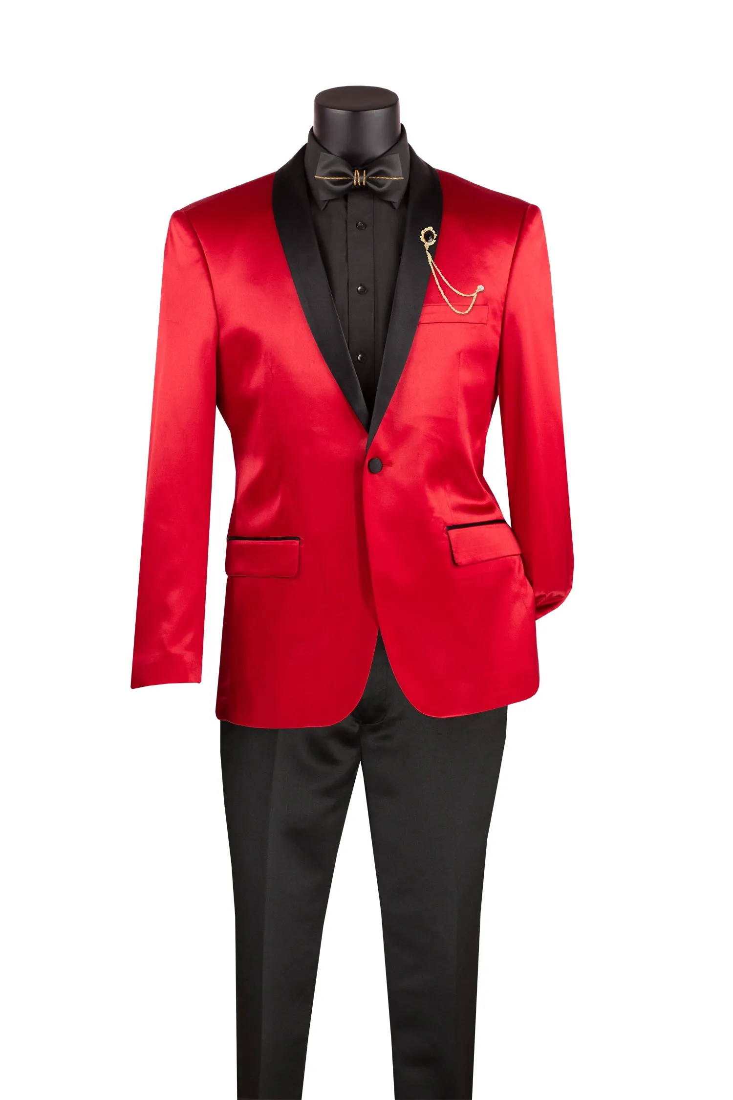 Vinci BST-1 Single Breast Jacket Red Notch Lapel FlexFoldPackaging