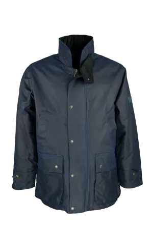 LayeredPanels W05 - Men's Kingsbridge Padded Wax Antique Coat - NAVY