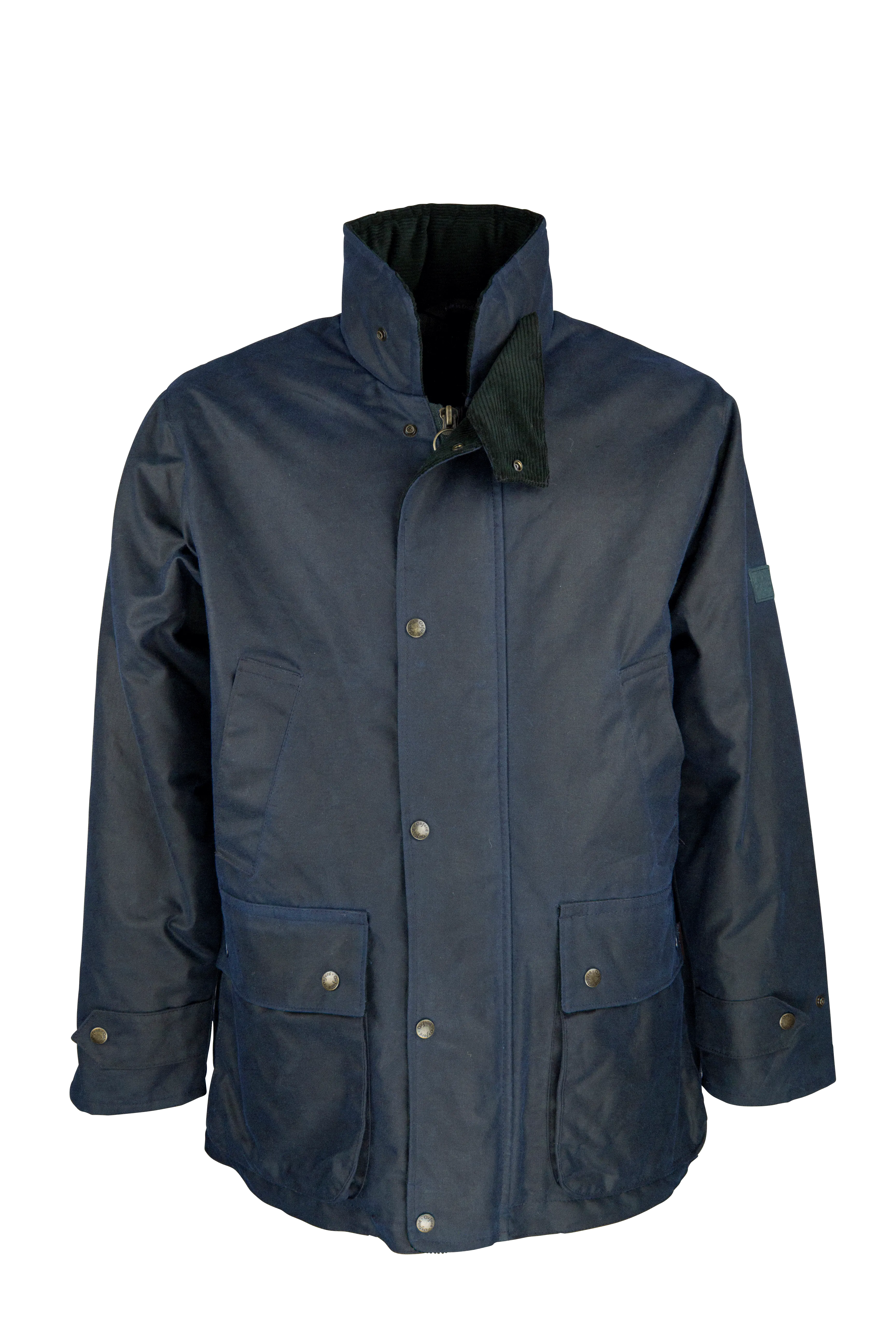 LayeredPanels W05 - Men's Kingsbridge Padded Wax Antique Coat - NAVY