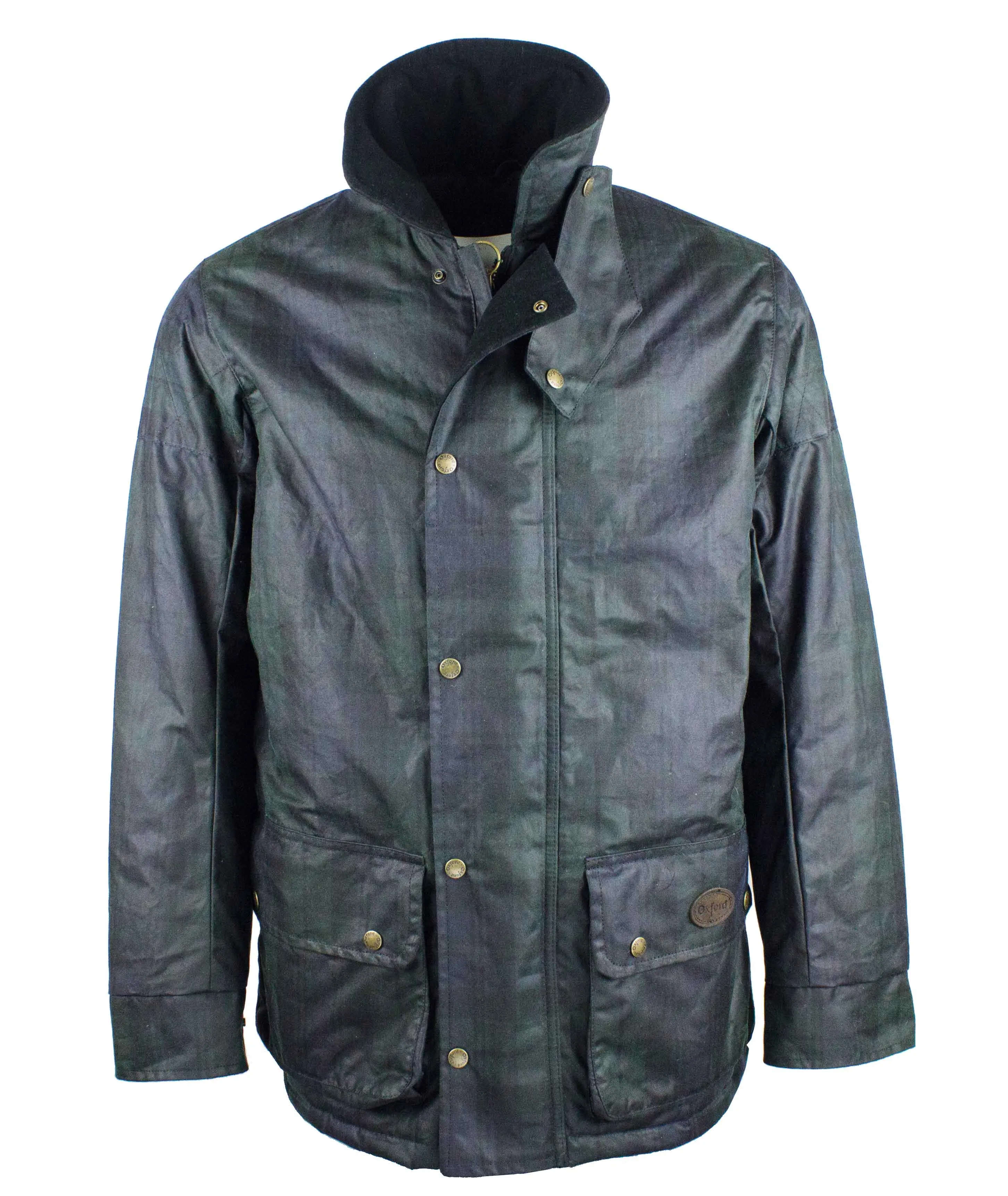 W209 - Men's Chelsea Padded Tartan Wax Coat - BLACKWATCH Global Glow