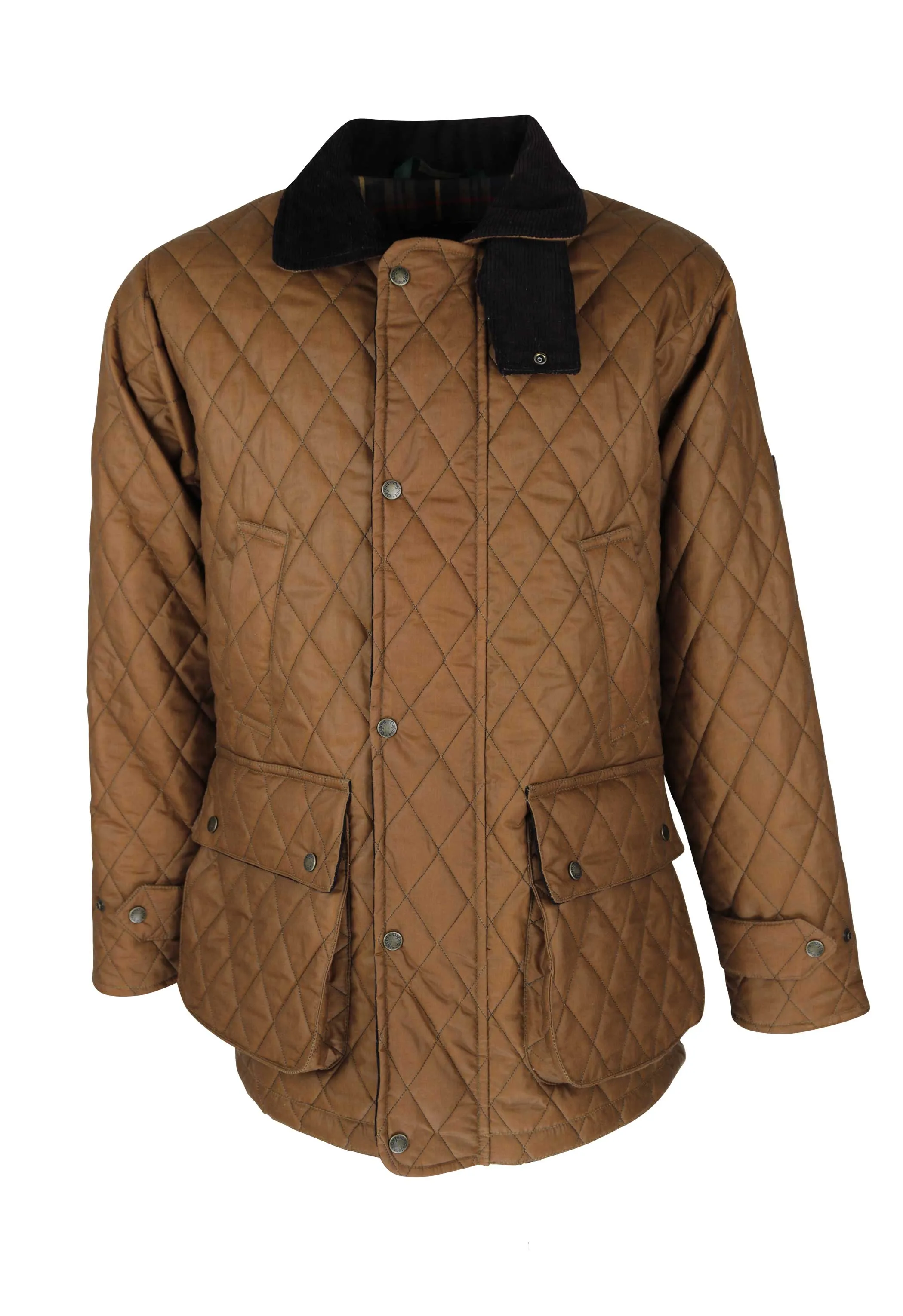 W27 - Men's Aarhus Quilted Wax Coat - SAND Layered Hem Details Fresh Glow