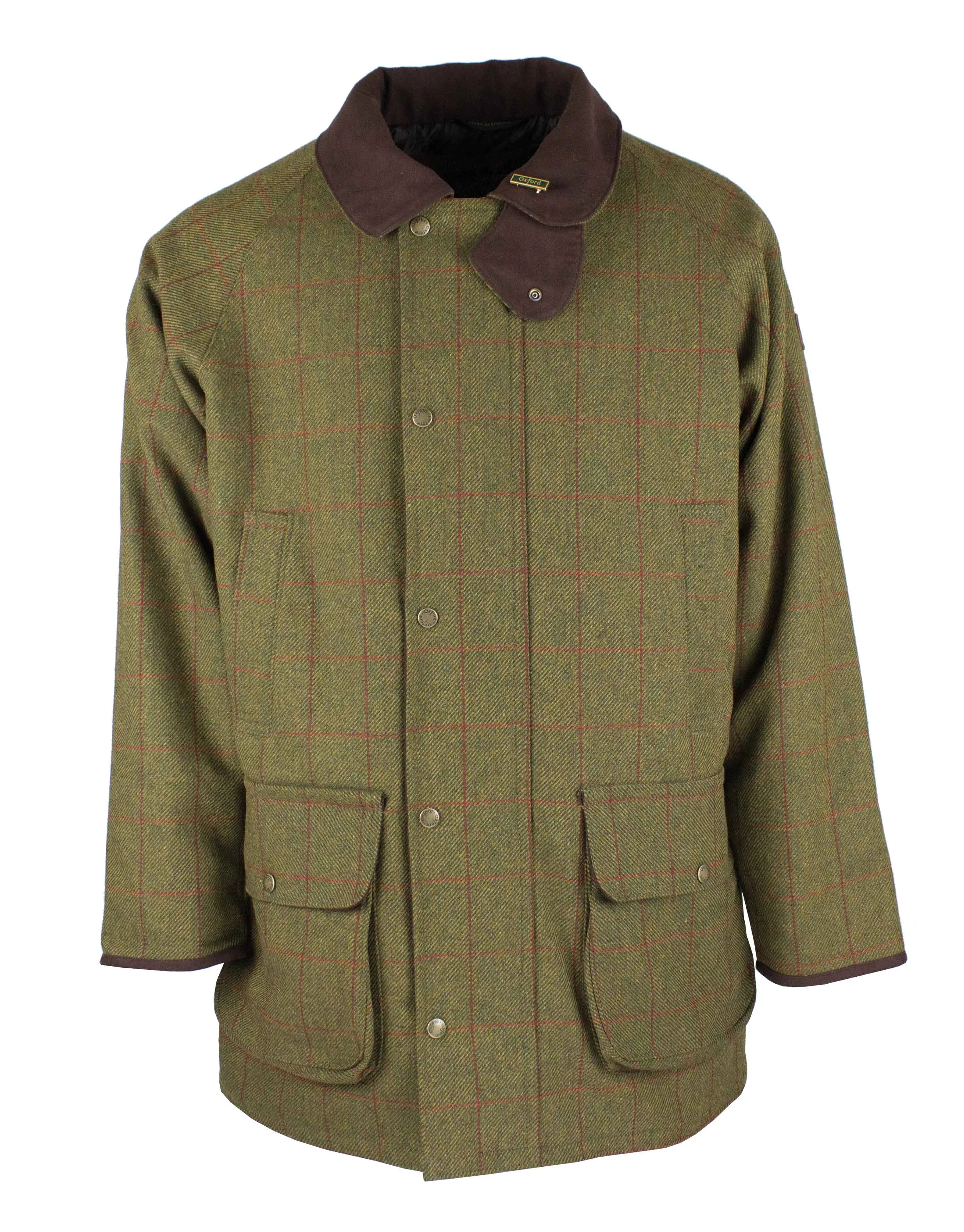 W37 - Men's Brampton Raglan Tweed Coat - DARK GREEN (5907/51) 4Way Stretch