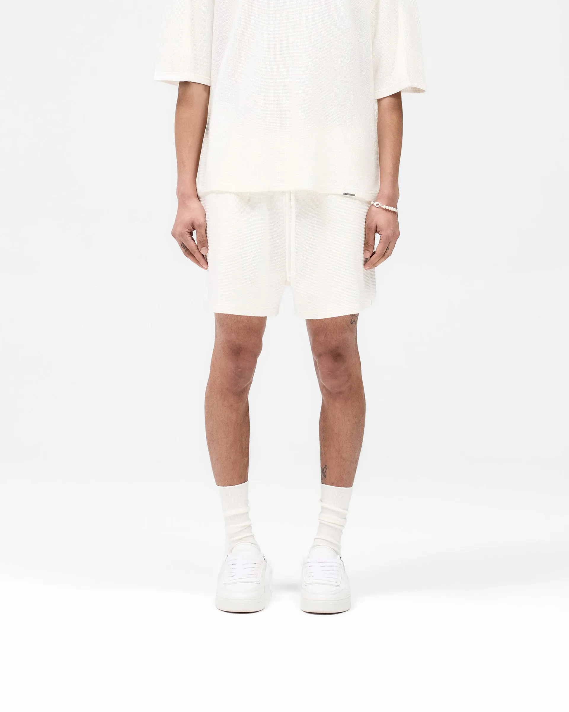 WaterResistantFinish Waffle Shorts - White