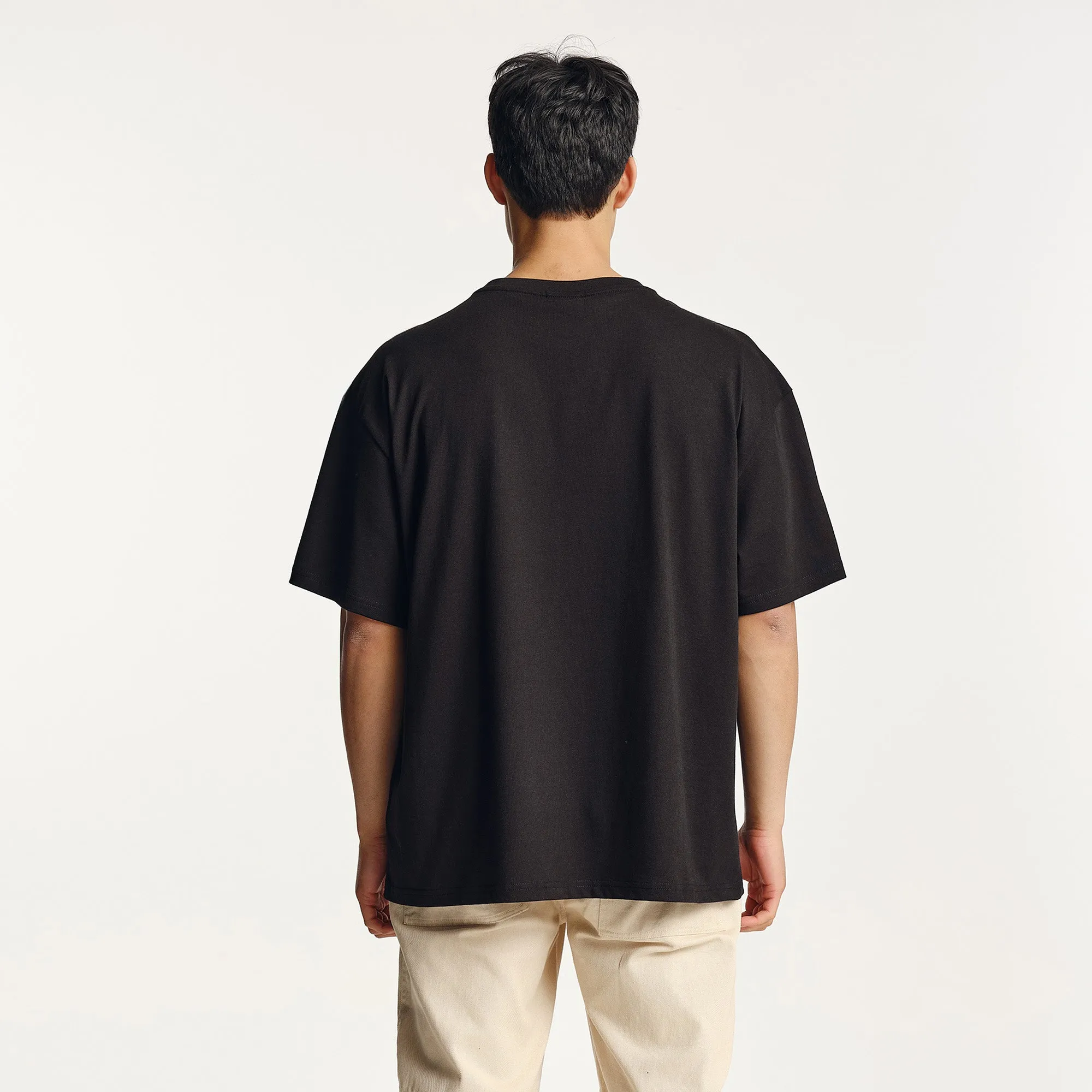 Smooth Finish Staffa Oversized T-Shirt Black