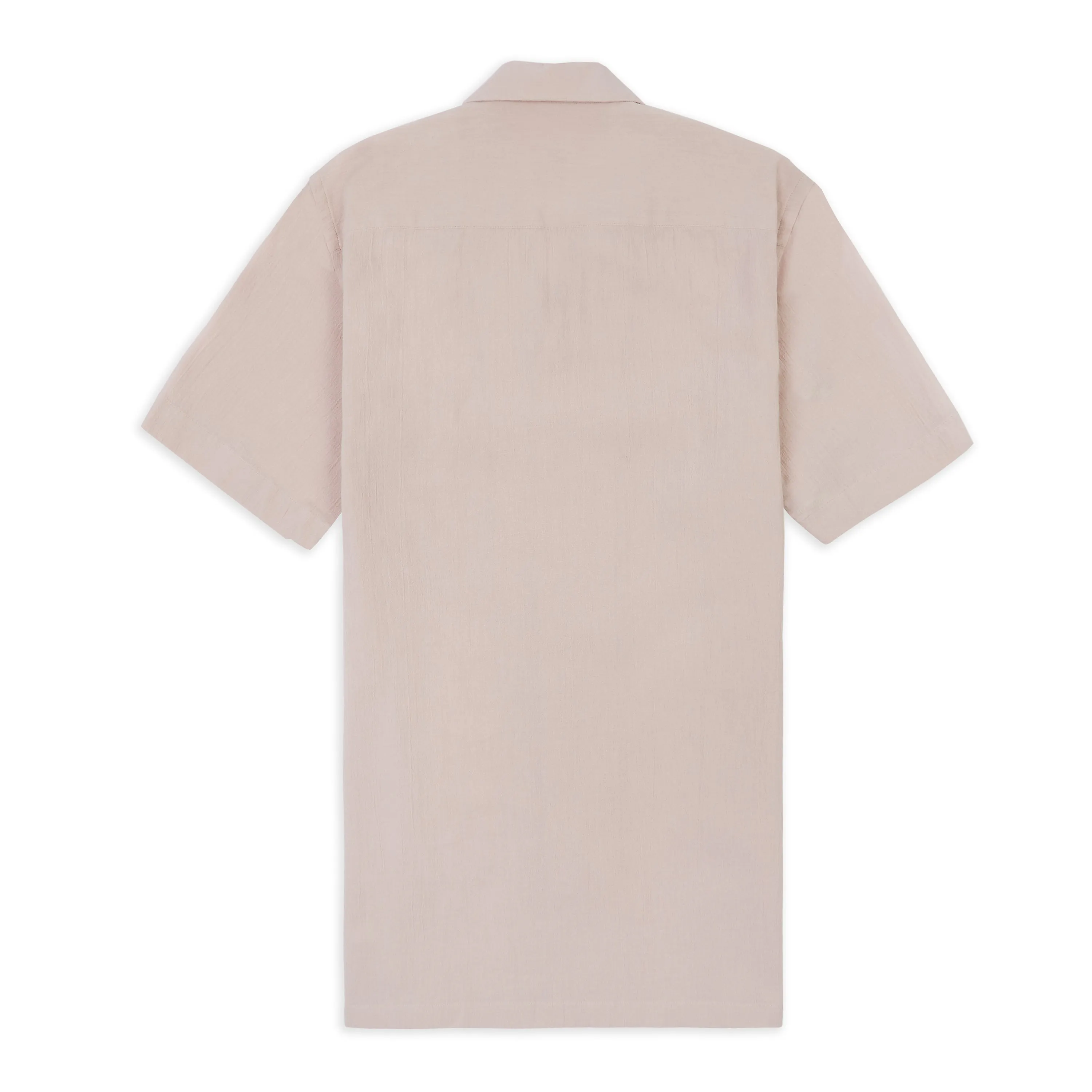 Camp Collar Short Sleeve Shirt - Dusk Pink Hooded Neckline